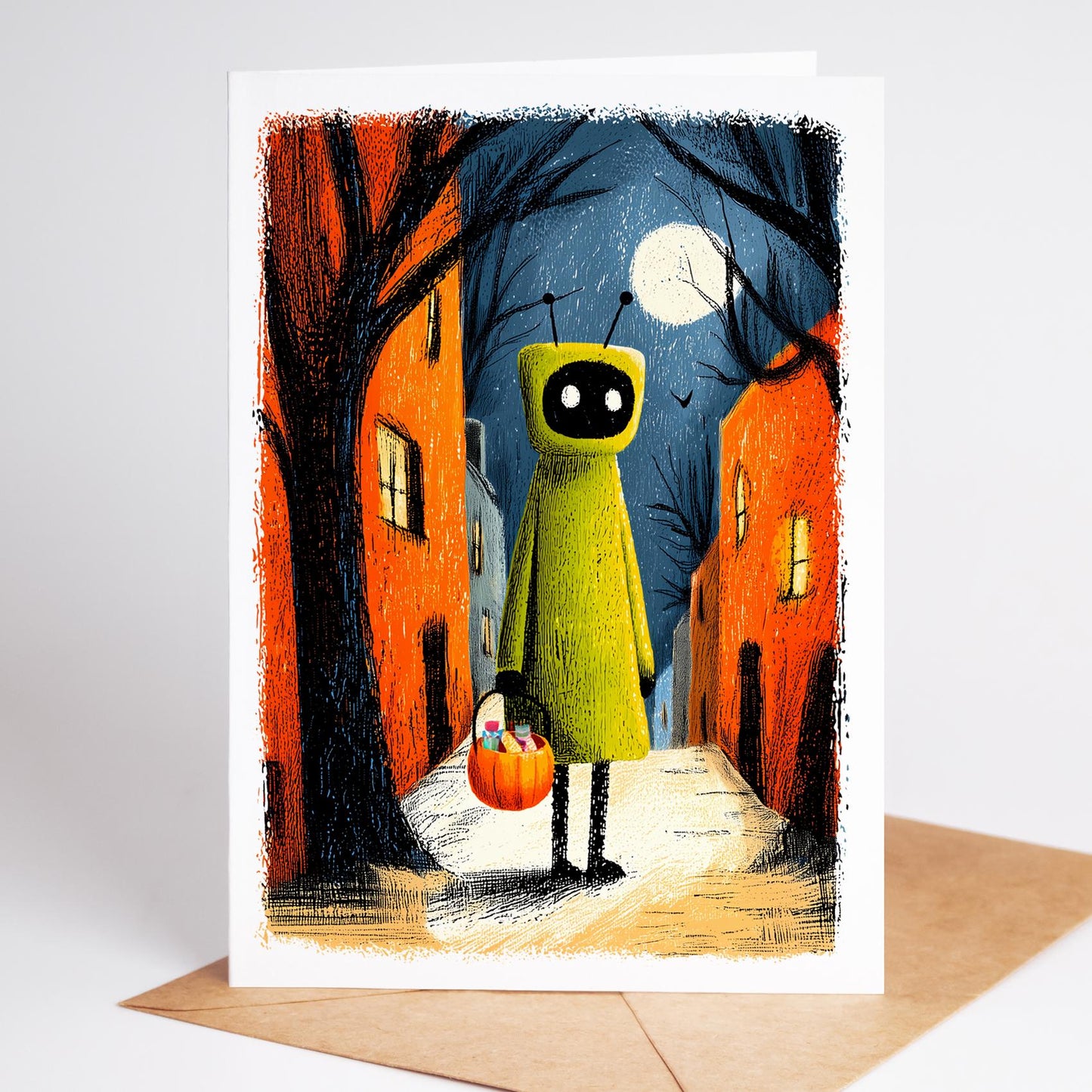 Halloween Greeting Cards Set of 10 | Spooky Cute Halloween Note Cards with Envelopes | Blank Inside | 4.25 x 5.5 Fall Stationery