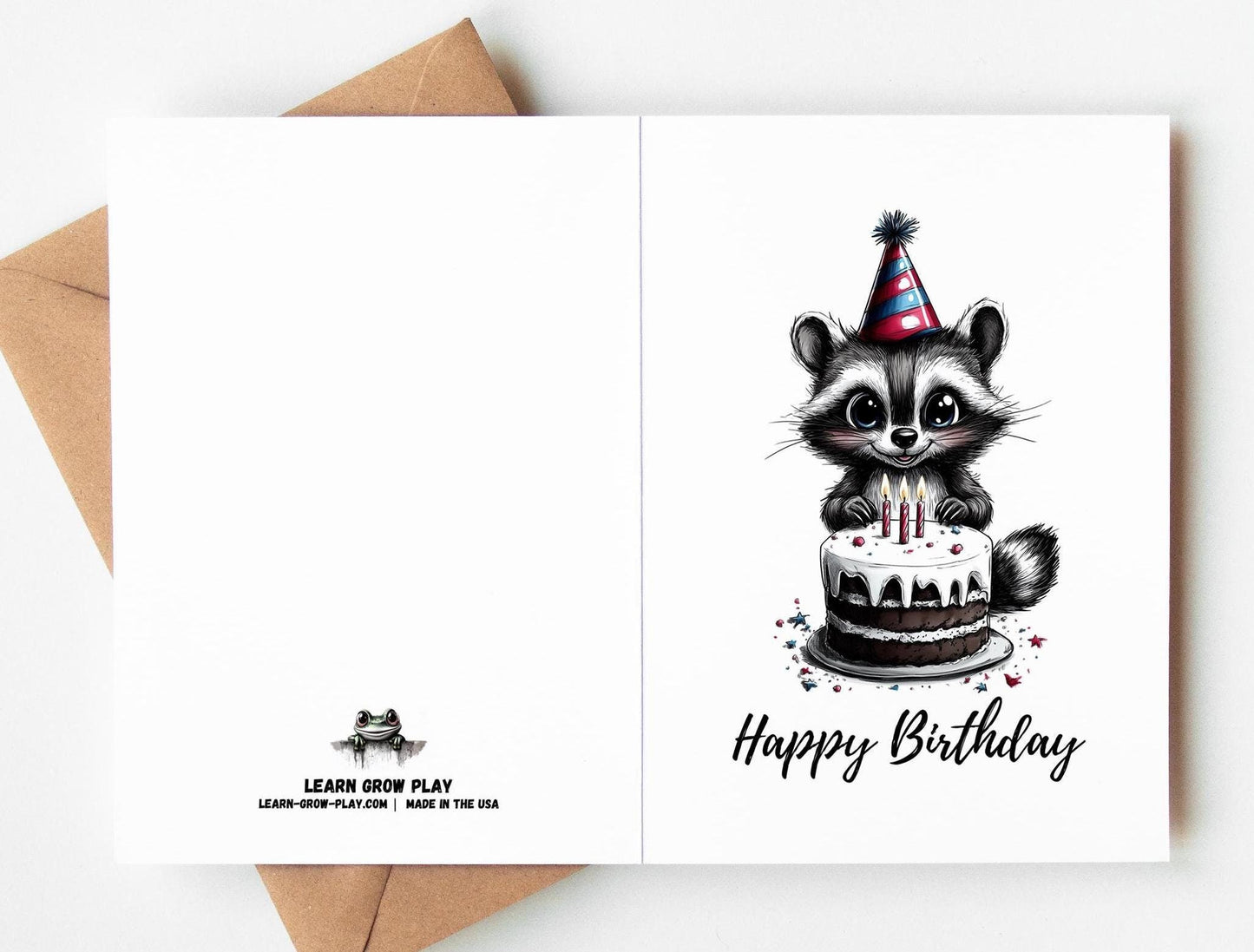 Adorable Raccoon Birthday Party Invitation