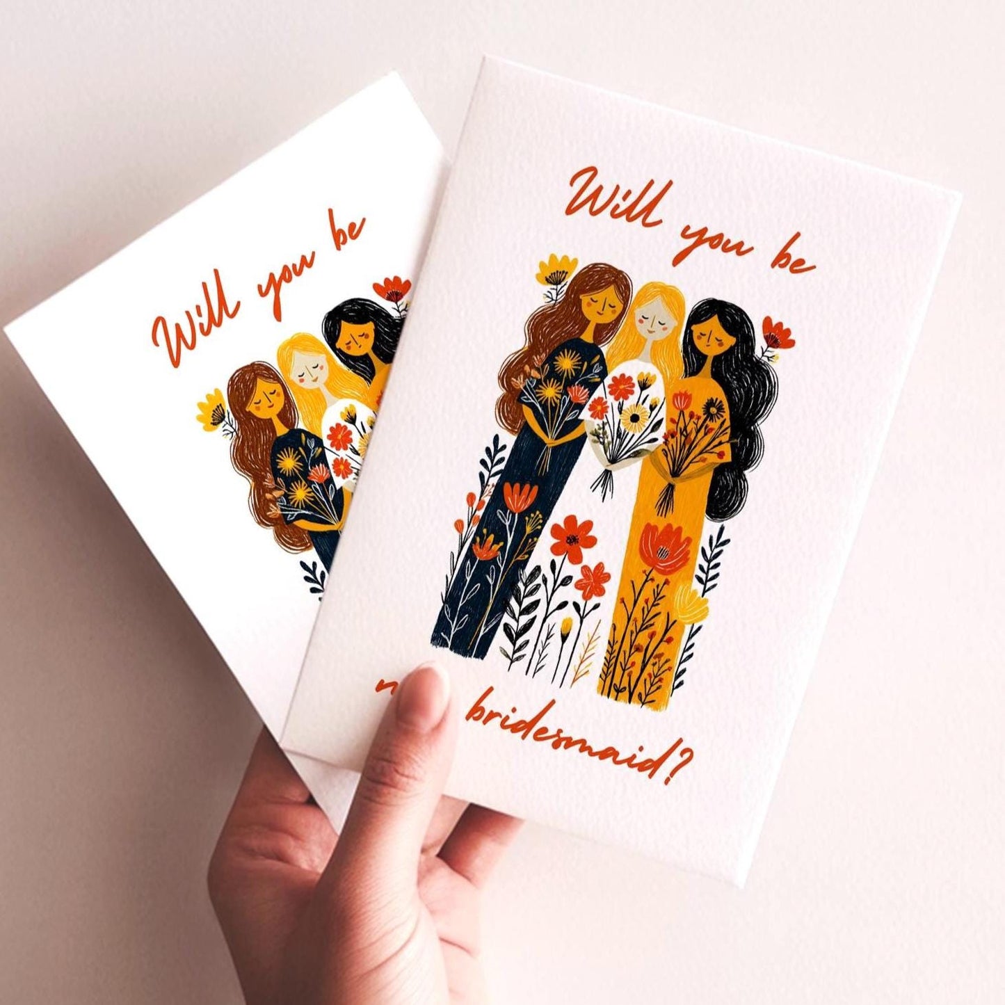 Will You Be folk-art greeting card, blank inside