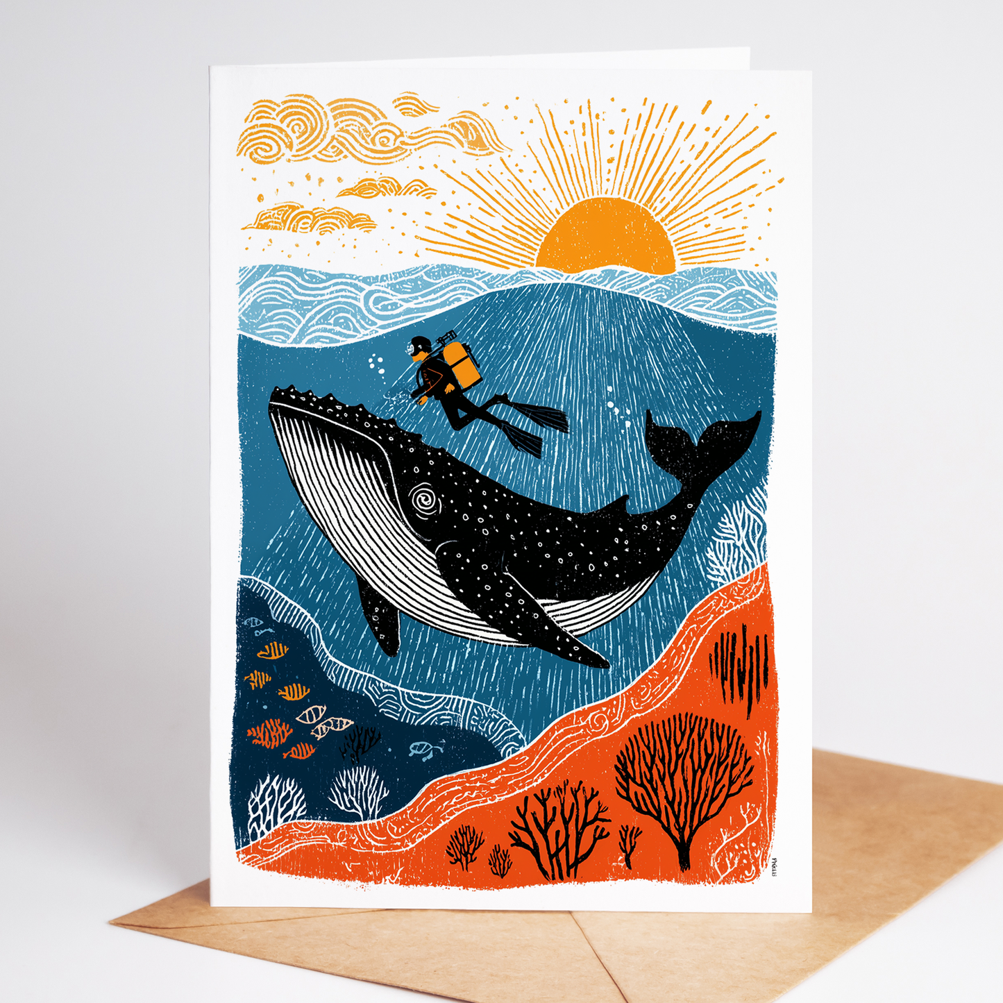 SCUBA Diving Greeting Card Set: Underwater Marine Life - 10 Pack