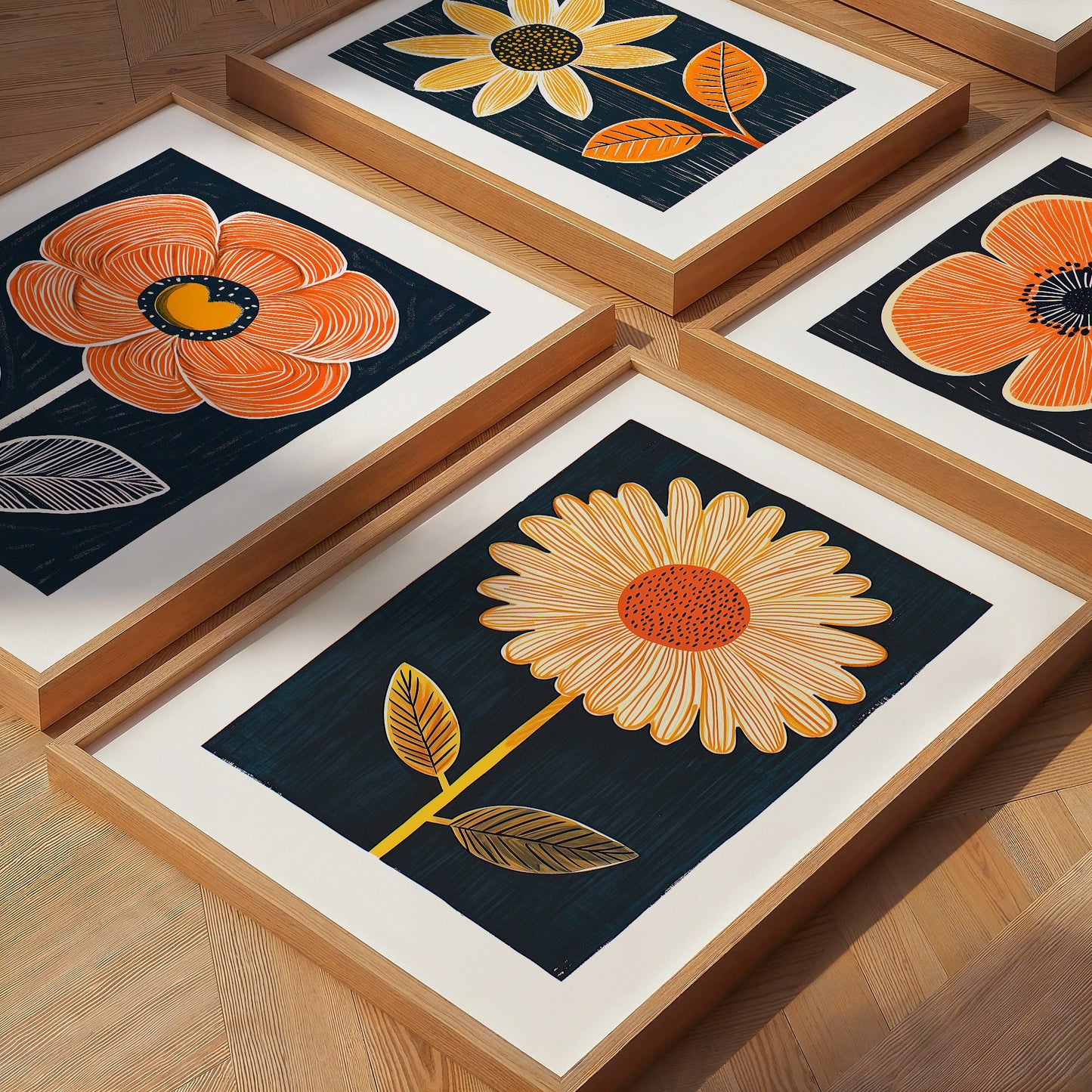 Mid Century Modern Floral Art Print | Wall Decor