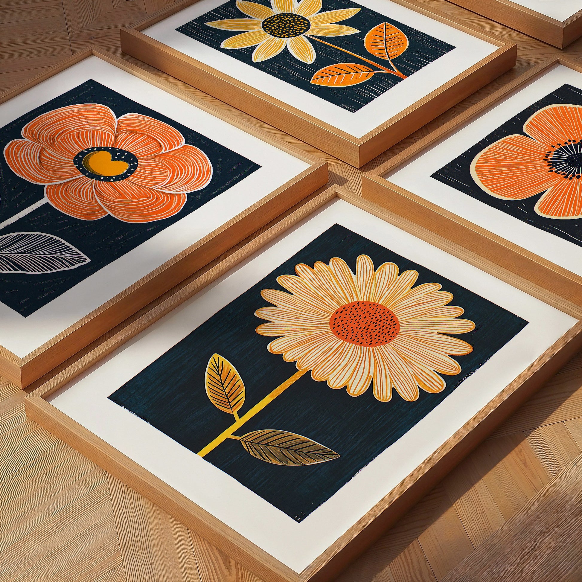 Mid Century Modern Floral Art Print | Wall Decor