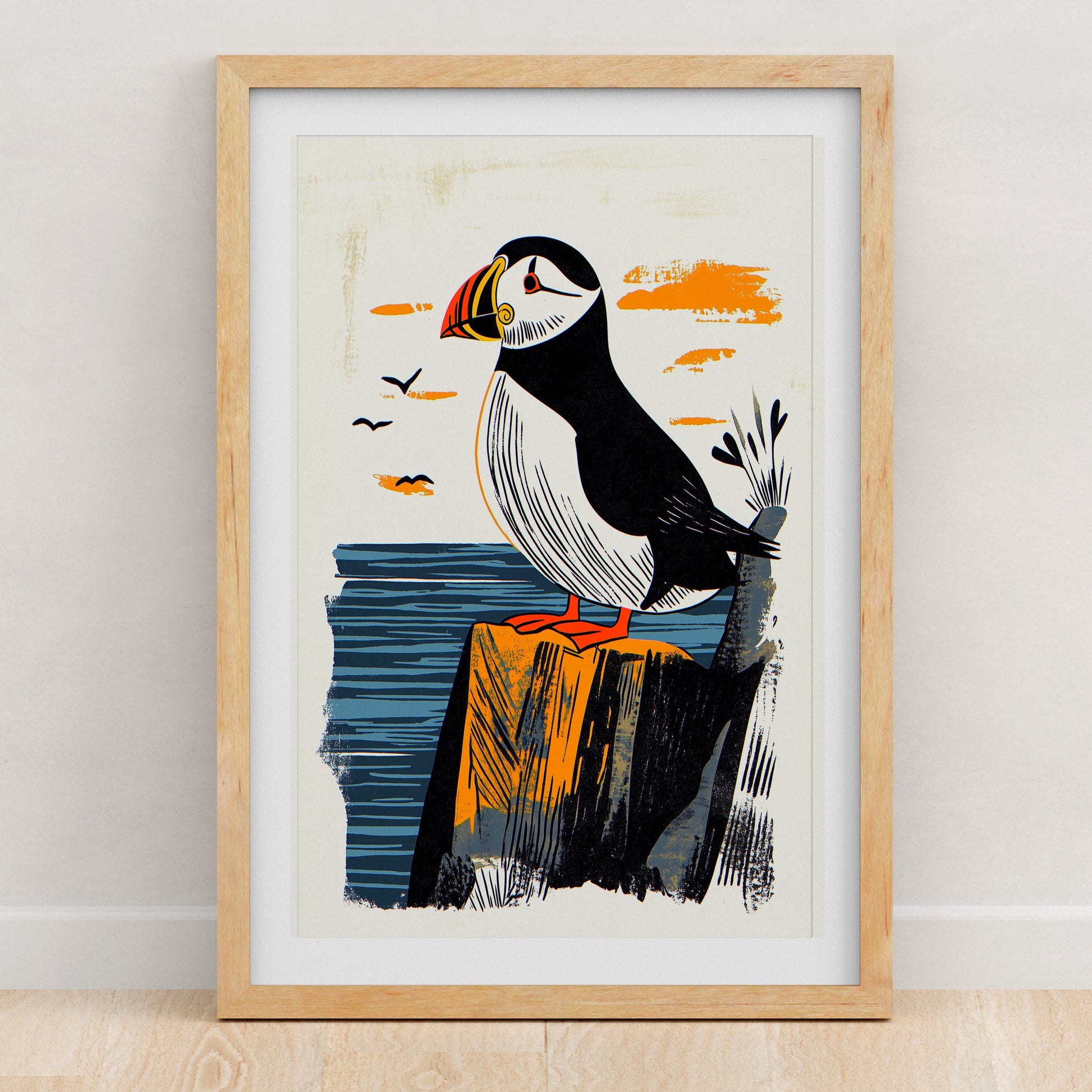Bird Art Print | Folk-Art Wall Decor