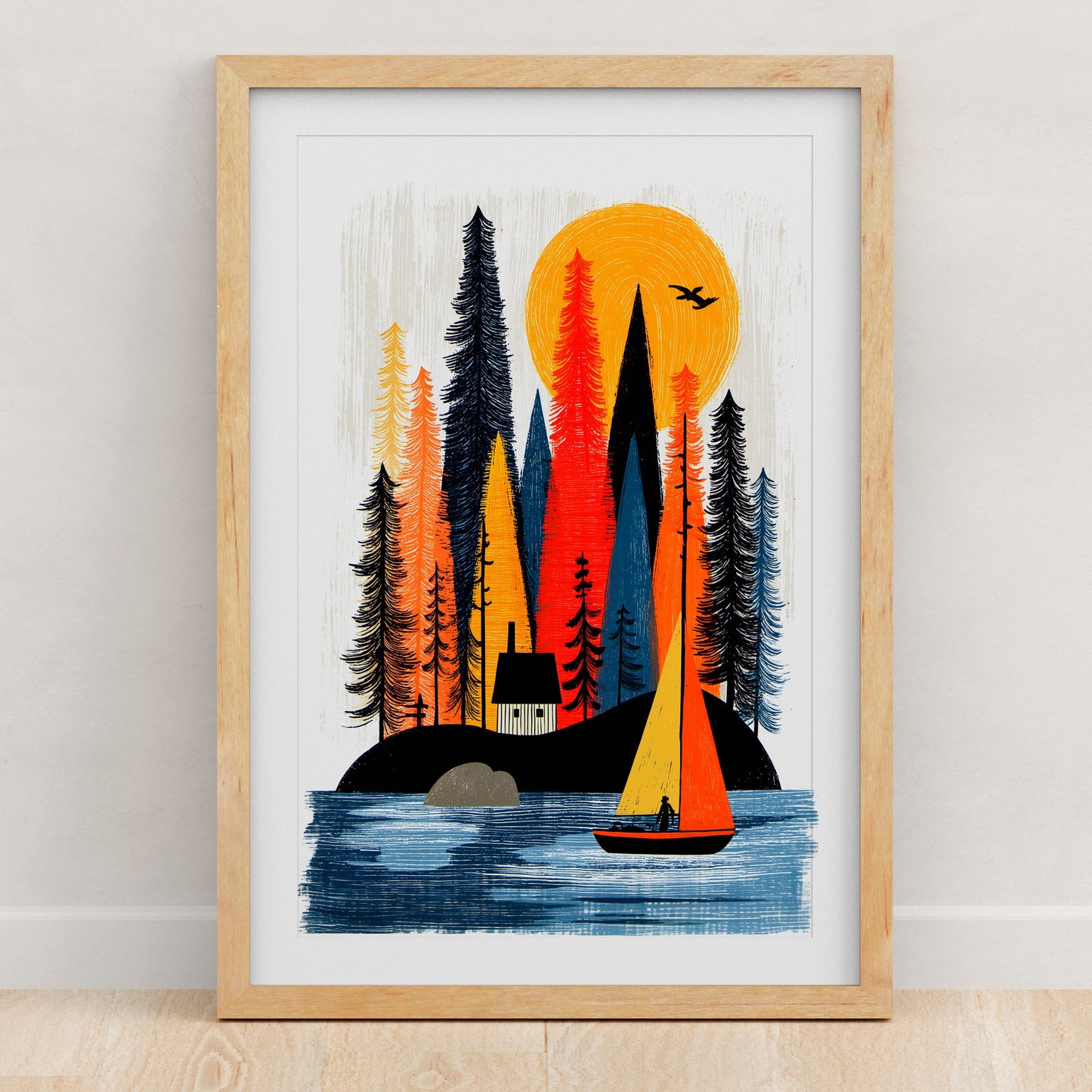 Sailing Art Print | Folk-Art Wall Decor