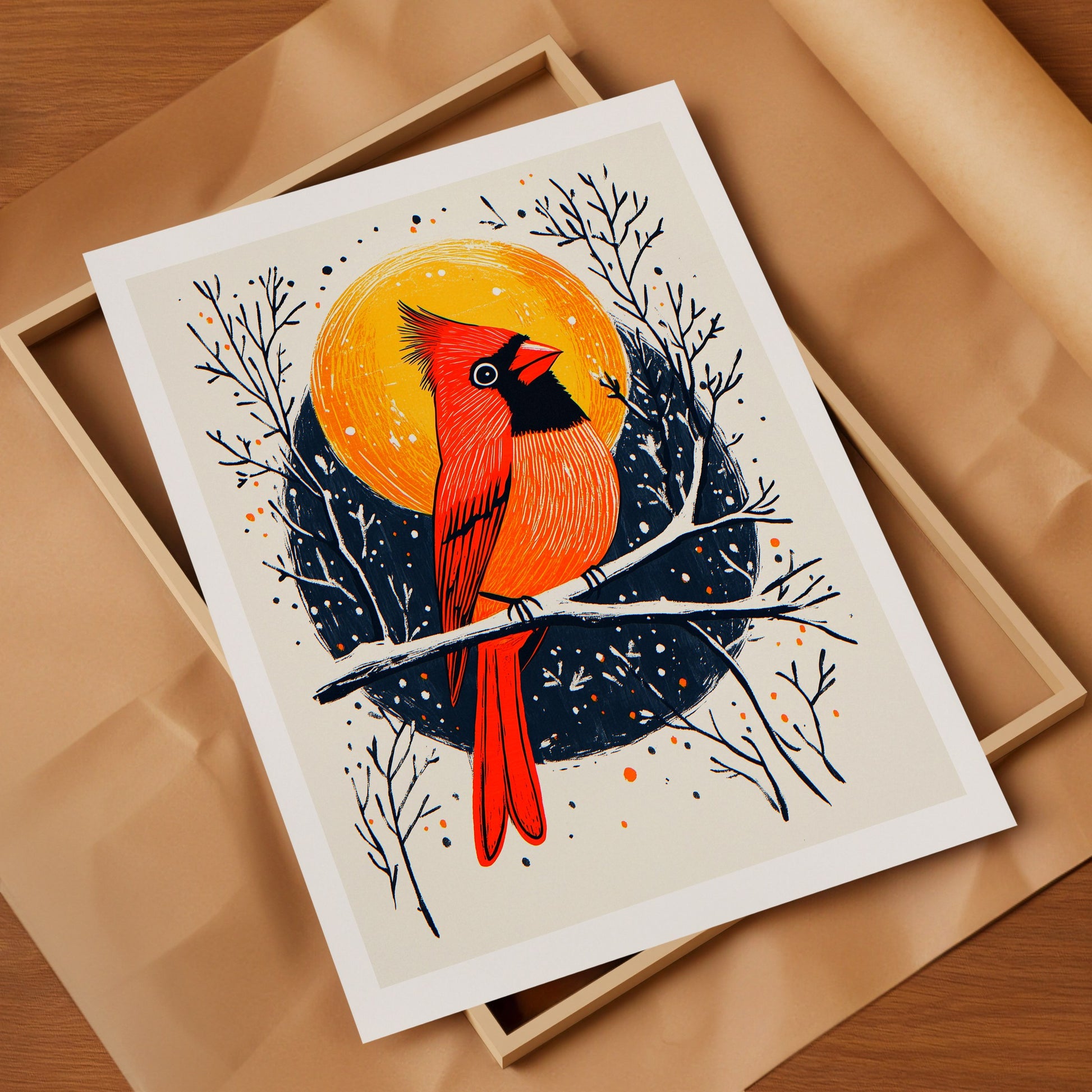 Bird Art Print | Folk-Art Wall Decor