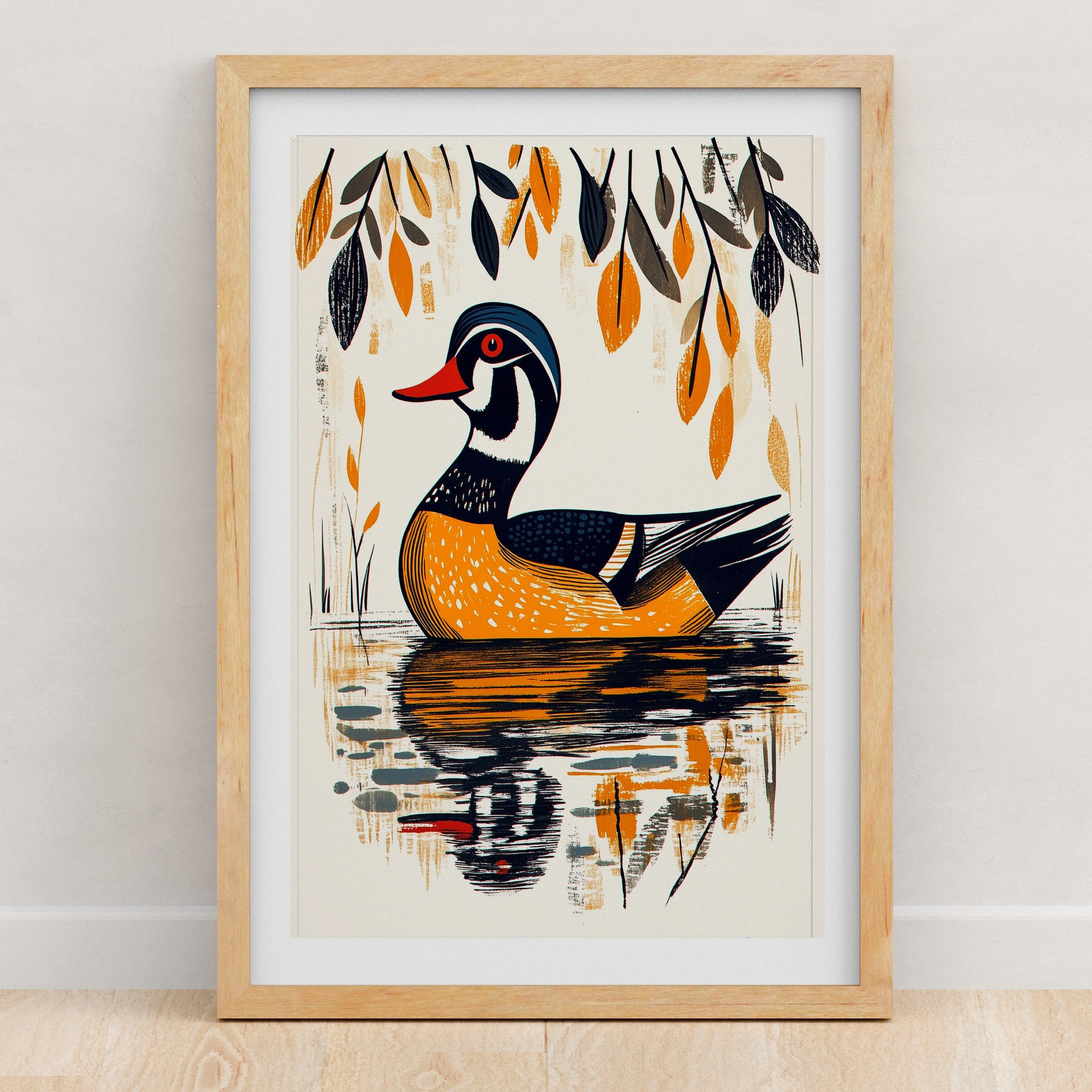 Bird Art Print | Folk-Art Wall Decor
