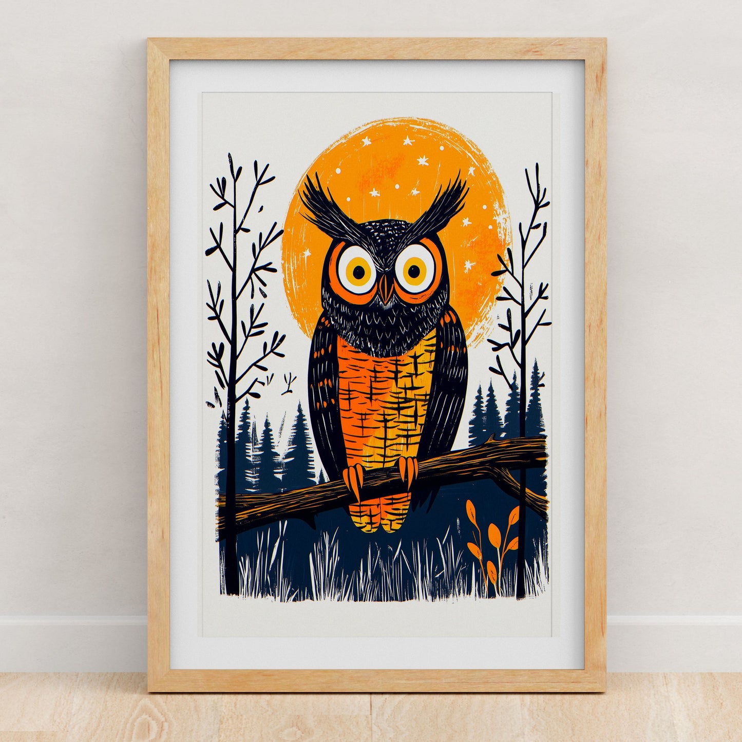 Bird Art Print | Folk-Art Wall Decor