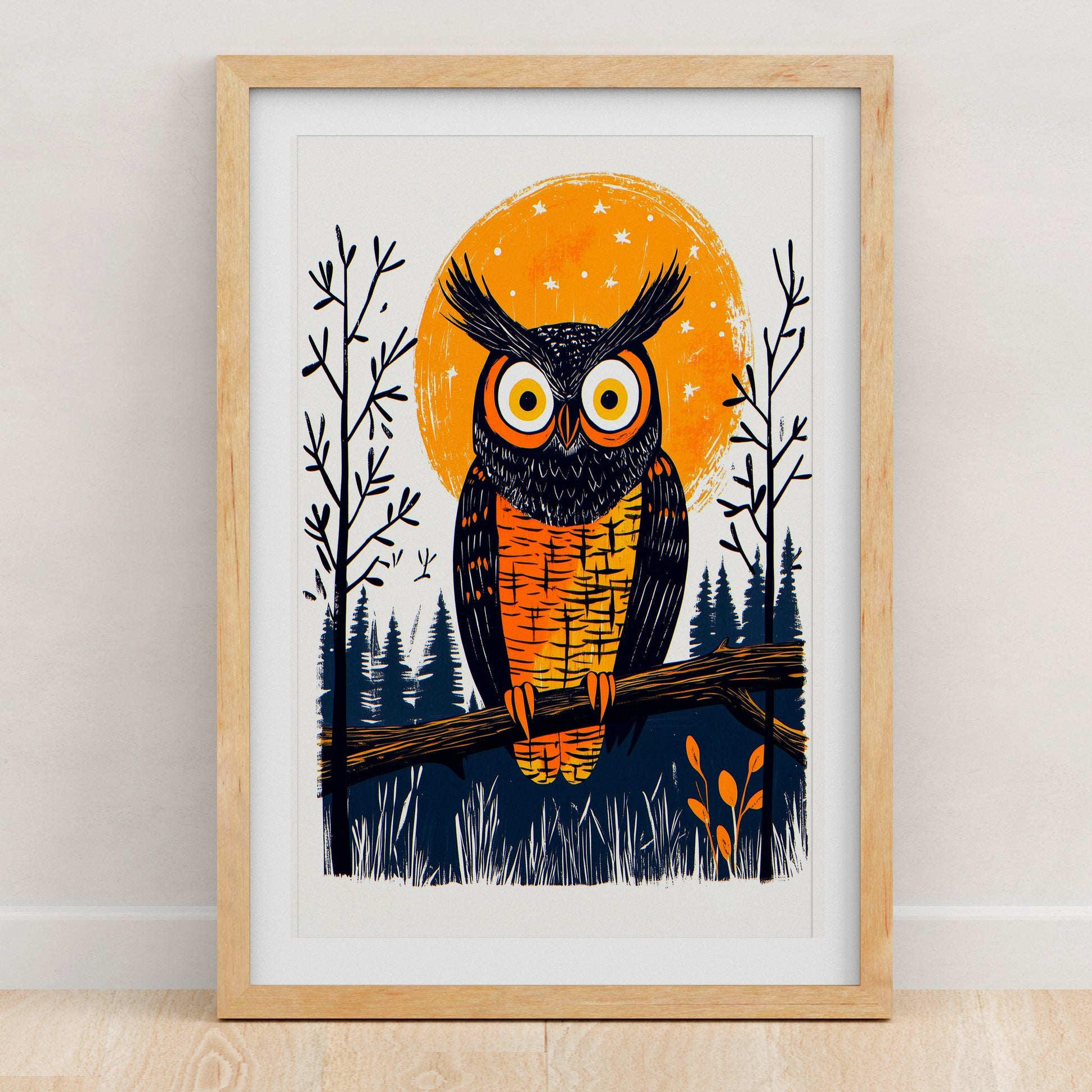 Bird Art Print | Folk-Art Wall Decor