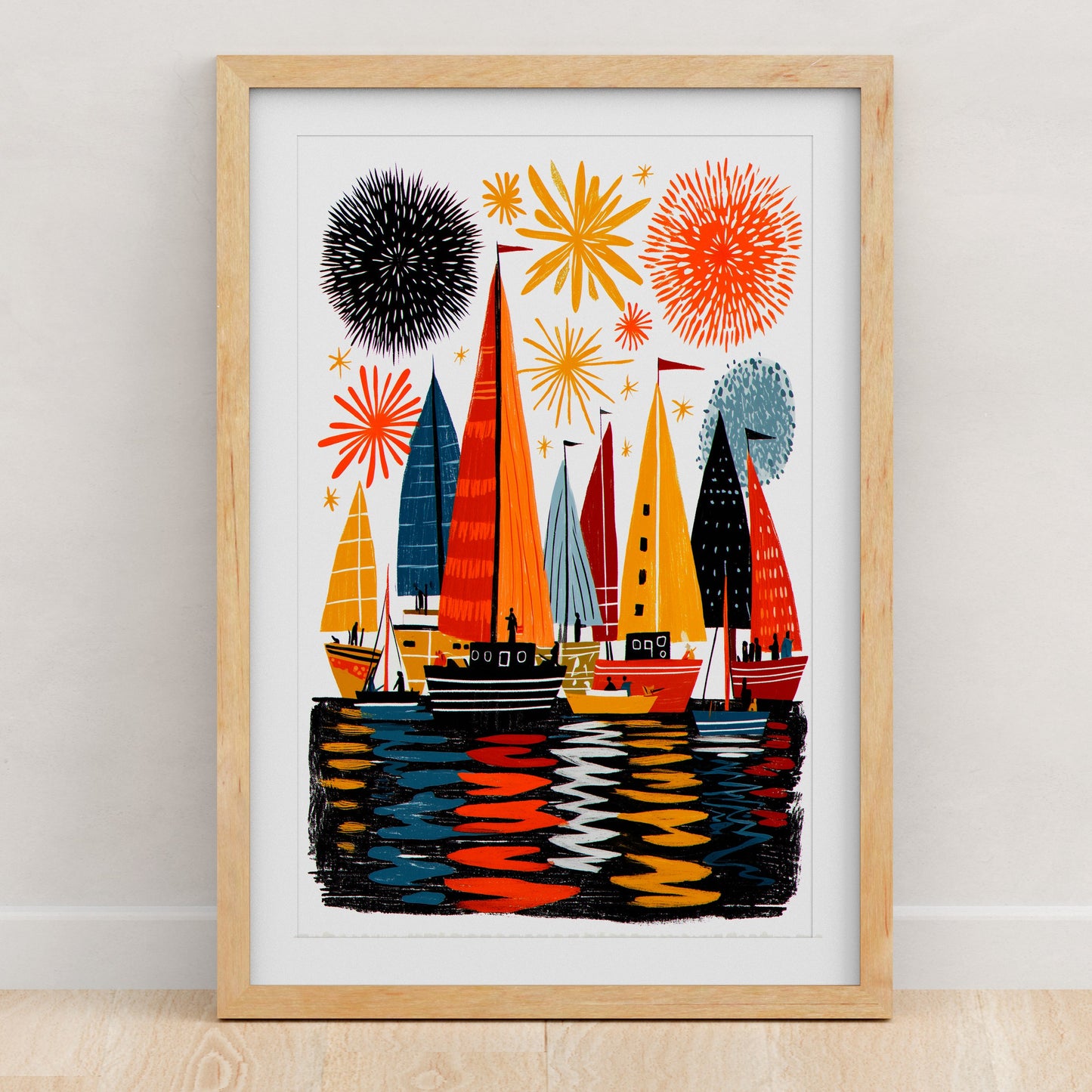 Sailing Art Print | Folk-Art Wall Decor