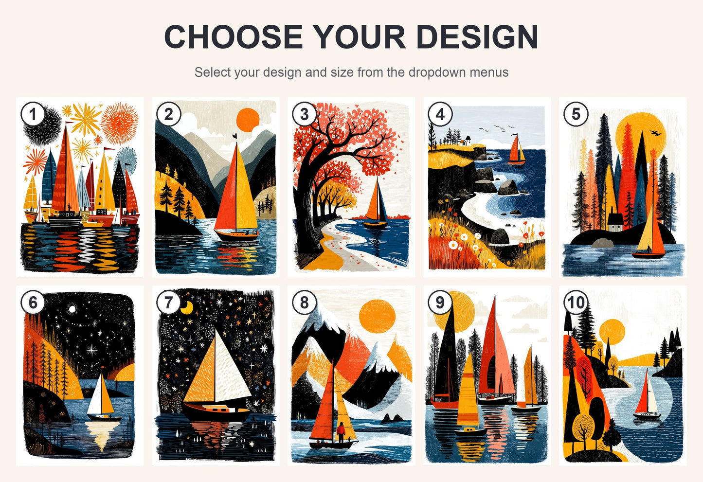Sailing Art Print | Folk-Art Wall Decor