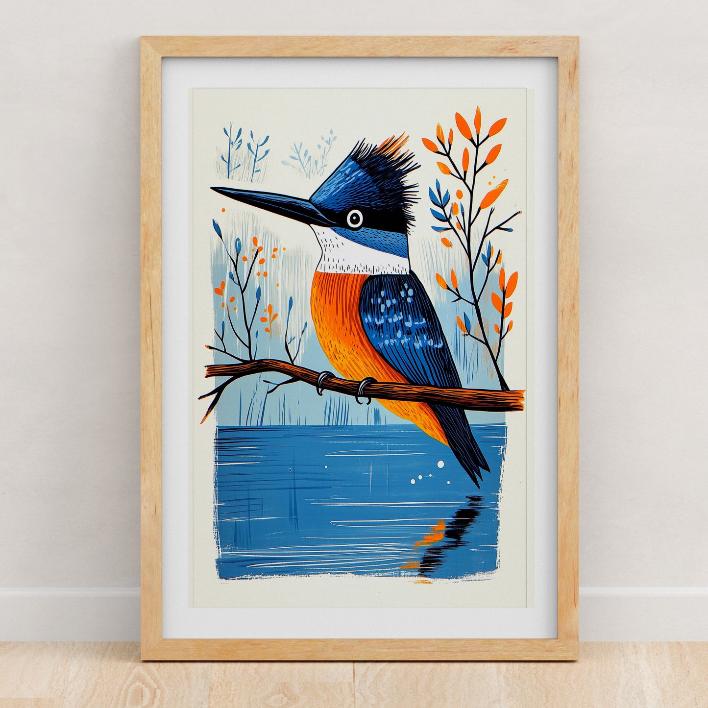 Bird Art Print | Folk-Art Wall Decor
