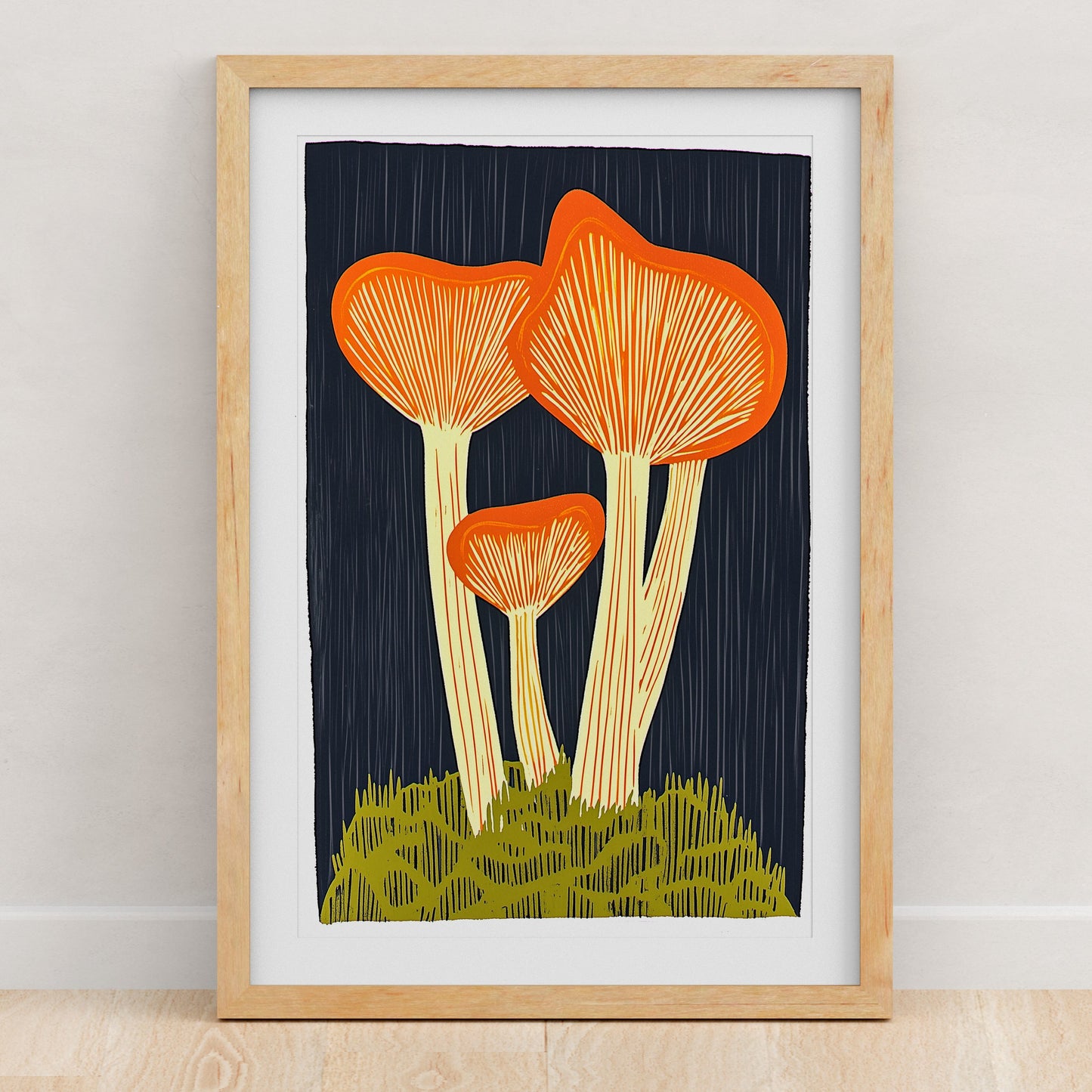 Mushroom Art Print | Folk-Art Wall Decor