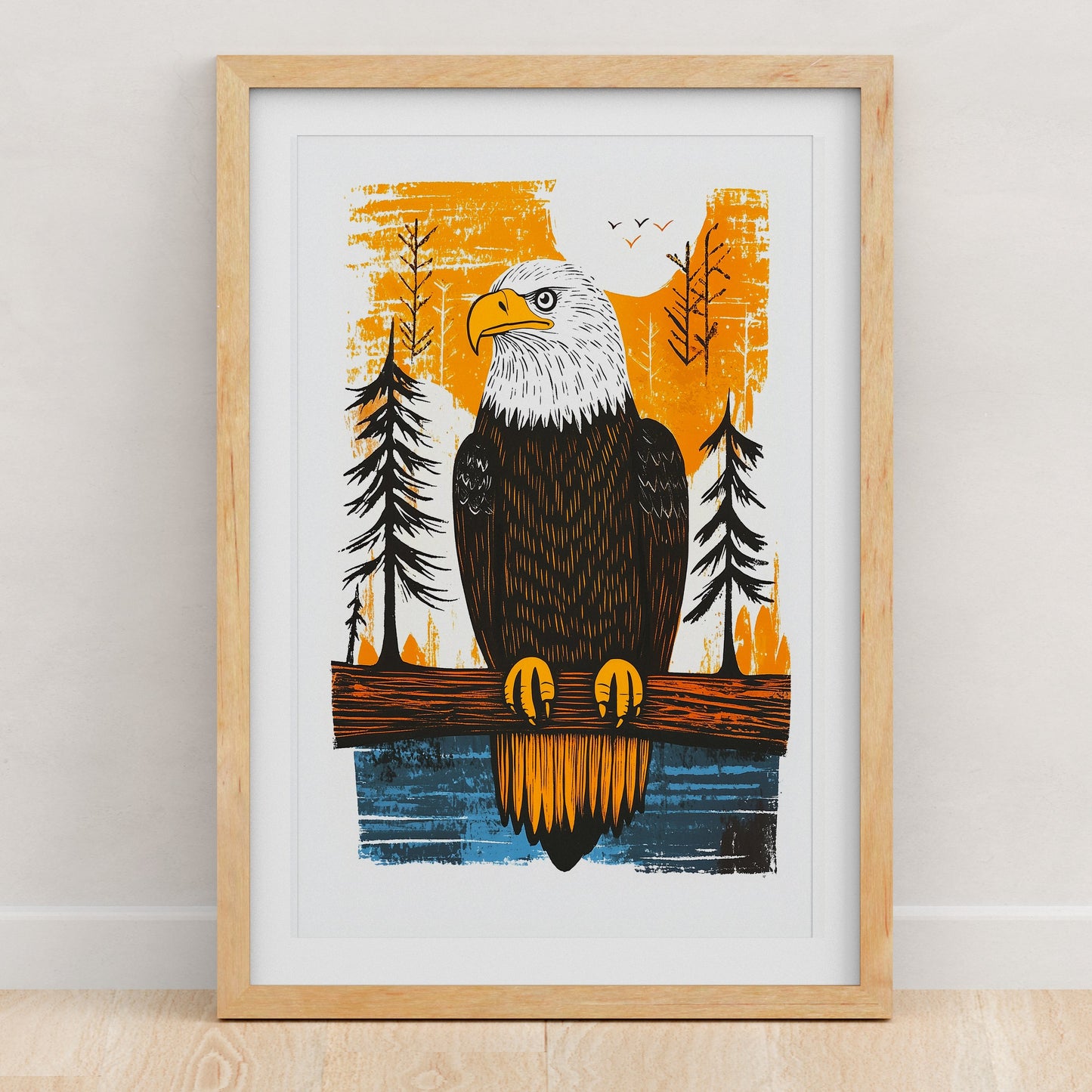Bird Art Print | Folk-Art Wall Decor