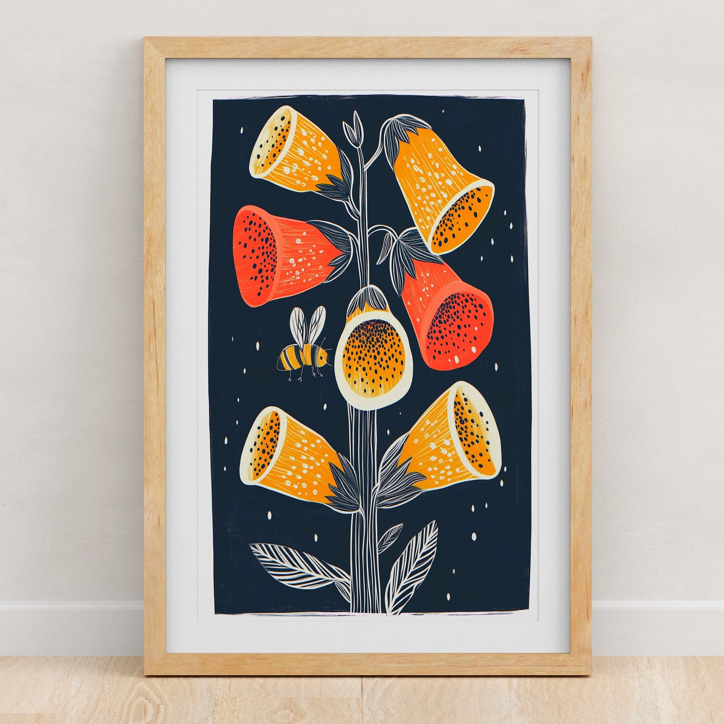 Mid Century Modern Floral Art Print | Wall Decor