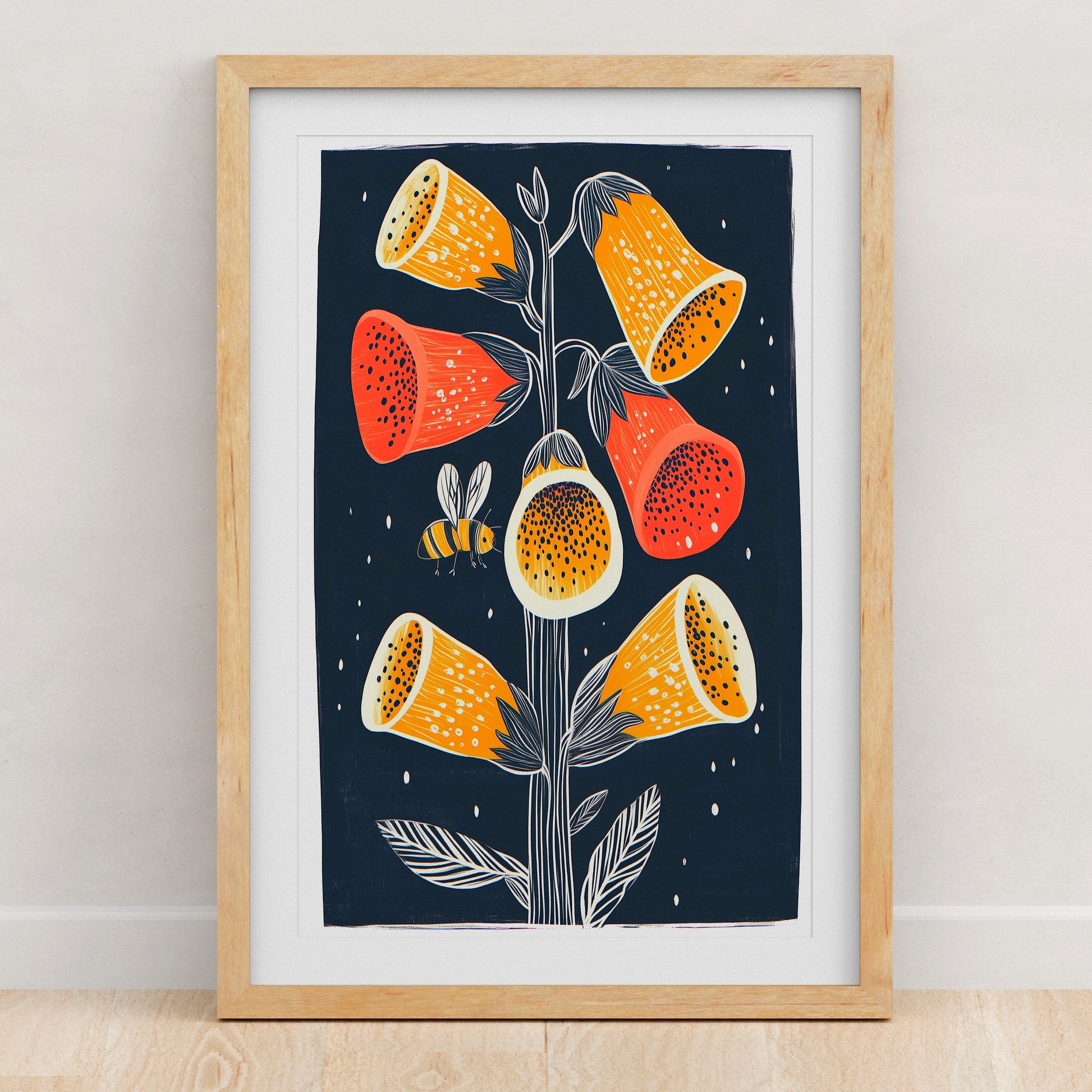 Mid Century Modern Floral Art Print | Wall Decor