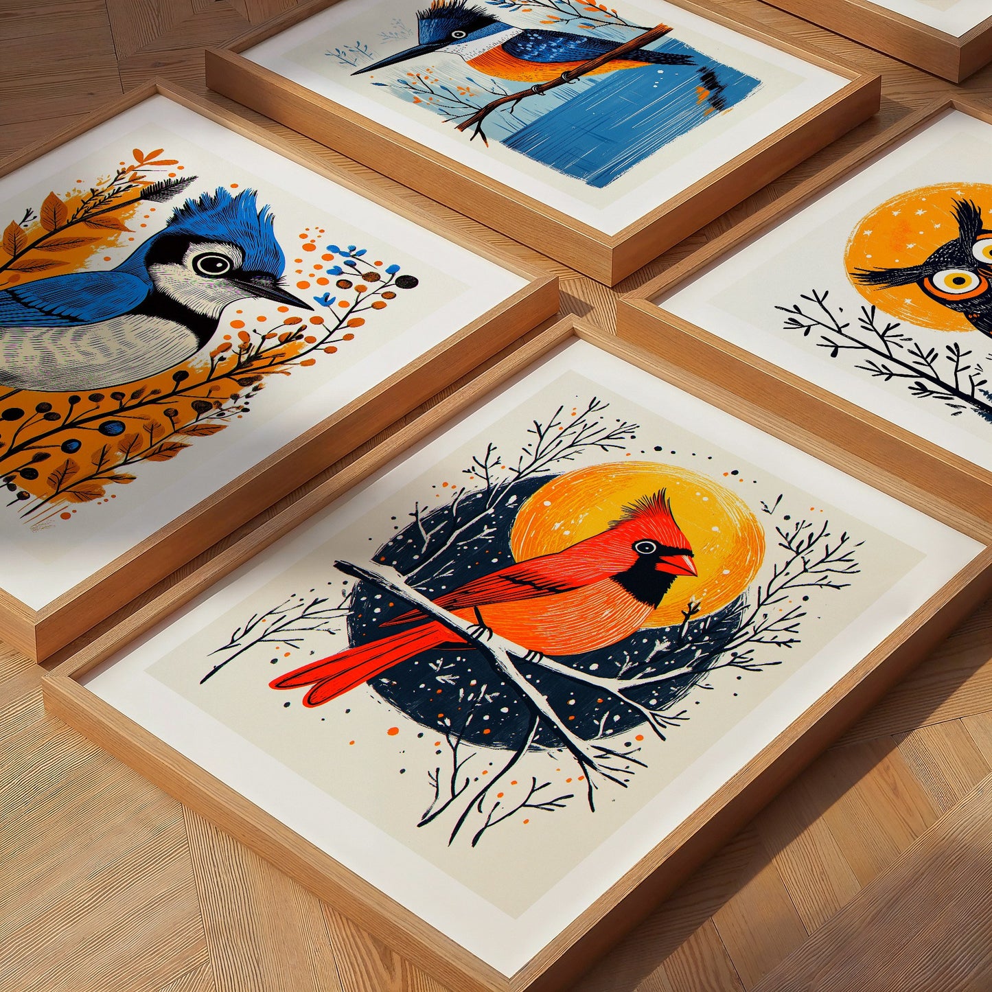 Bird Art Print | Folk-Art Wall Decor