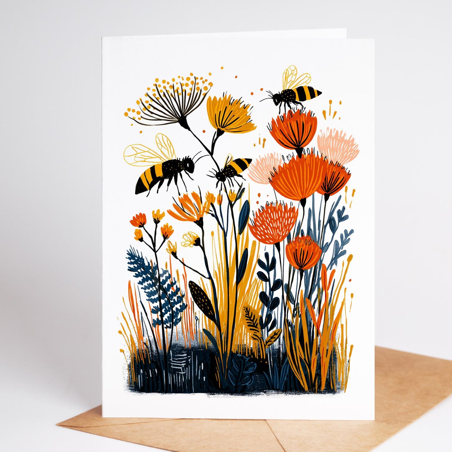 Beekeeping Greeting Card Set of 10 – Bee-Themed Stationery with Unique Designs – Blank Inside Nature Cards for Bee Lovers, 4.25x5.5