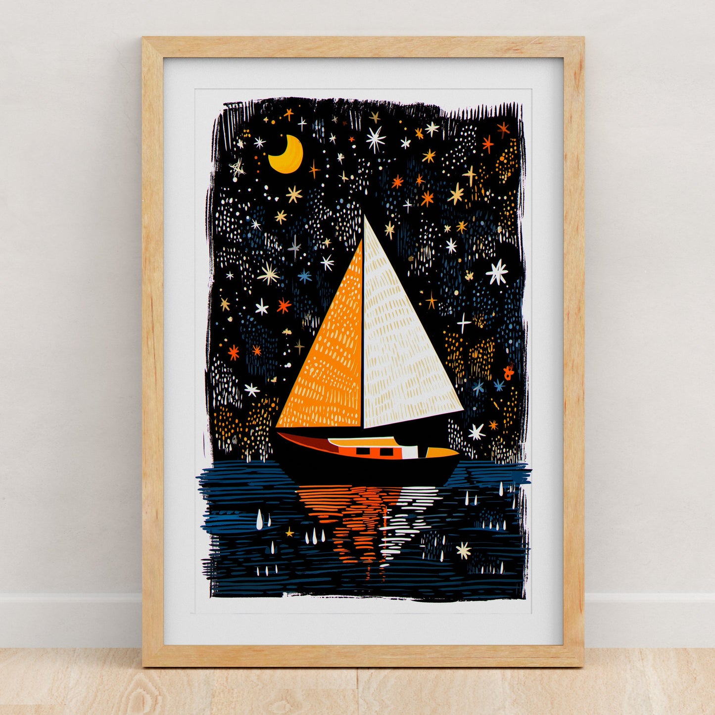 Sailing Art Print | Folk-Art Wall Decor