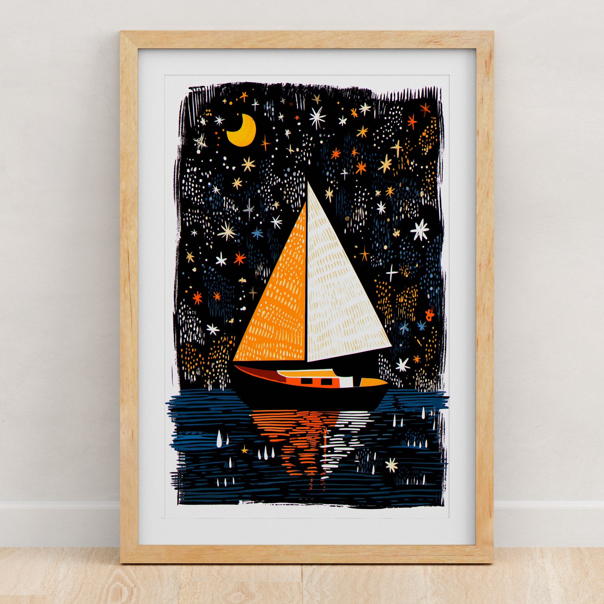 Sailing Art Print | Folk-Art Wall Decor