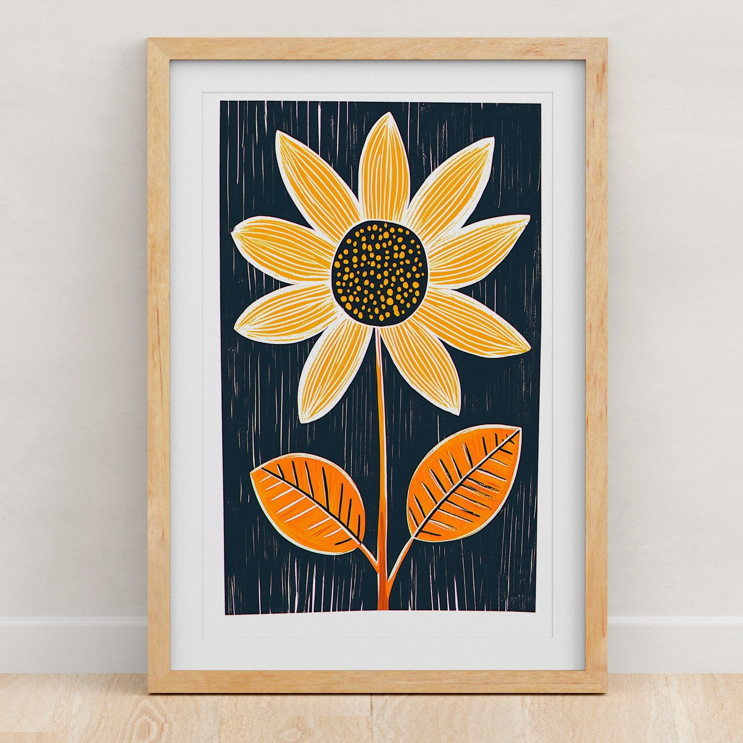 Mid Century Modern Floral Art Print | Wall Decor