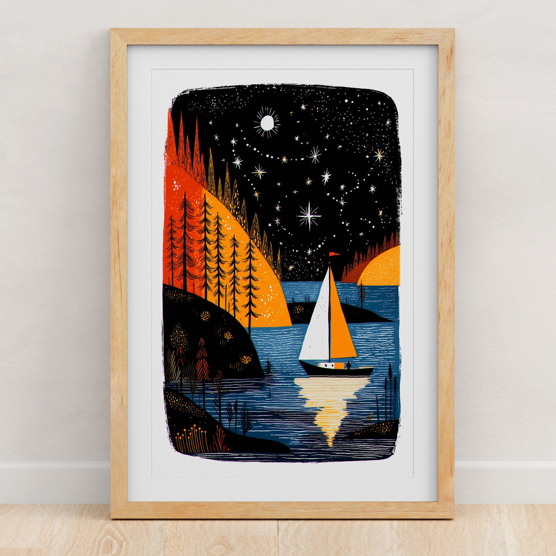 Sailing Art Print | Folk-Art Wall Decor