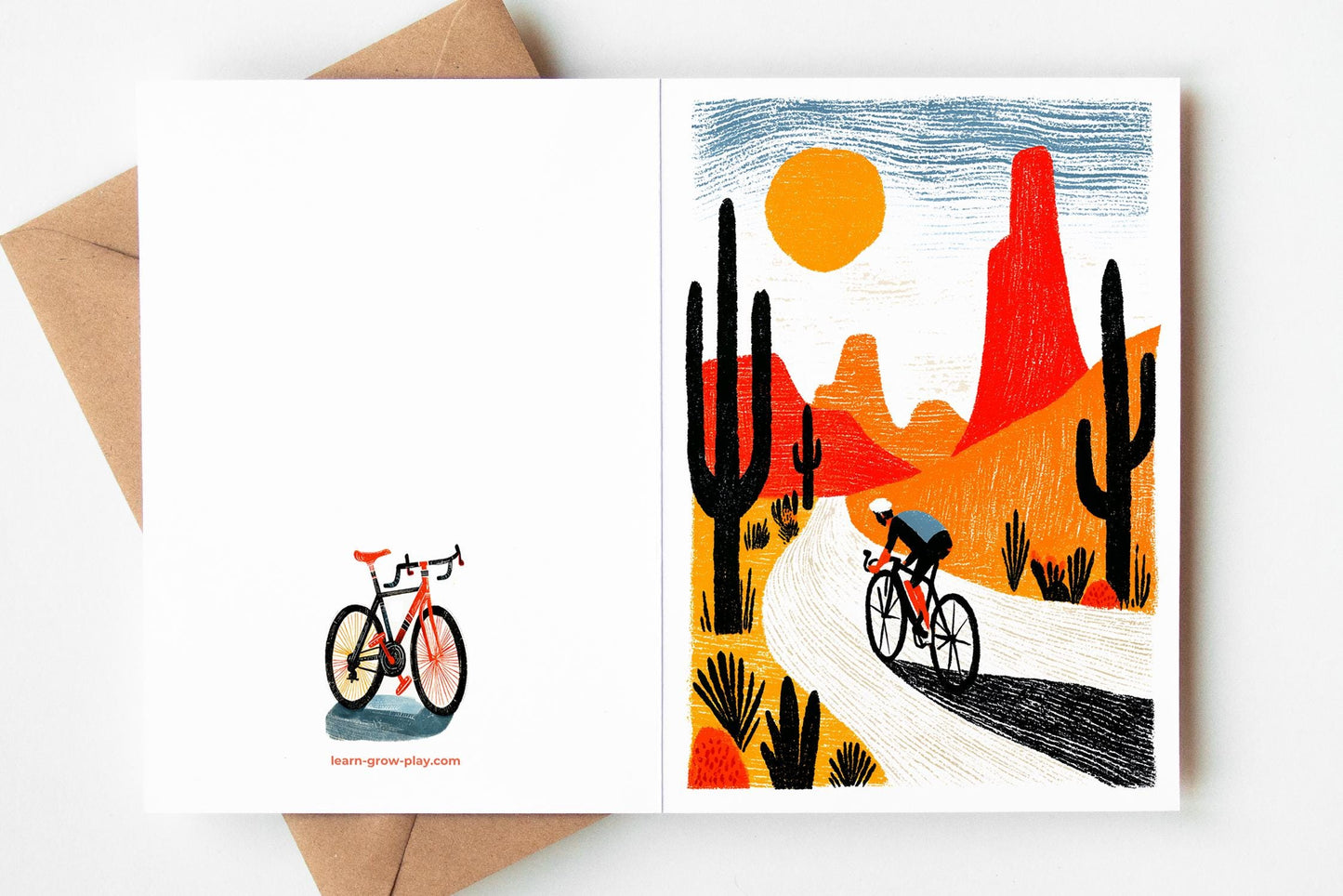 Bicycle Racing Greeting Cards Set of 10 – 4.25x5.5 Cyclist Note Cards – Road Bike Art Cards – Blank Inside – Cycling Stationery Set
