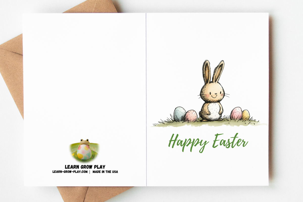 Cute Easter Bunny Card – Personalized Easter Stationery for Kids & Adults