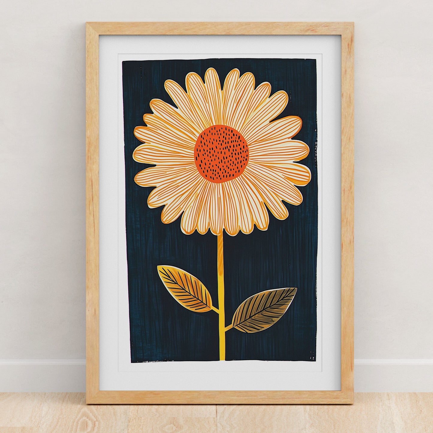 Mid Century Modern Floral Art Print | Wall Decor