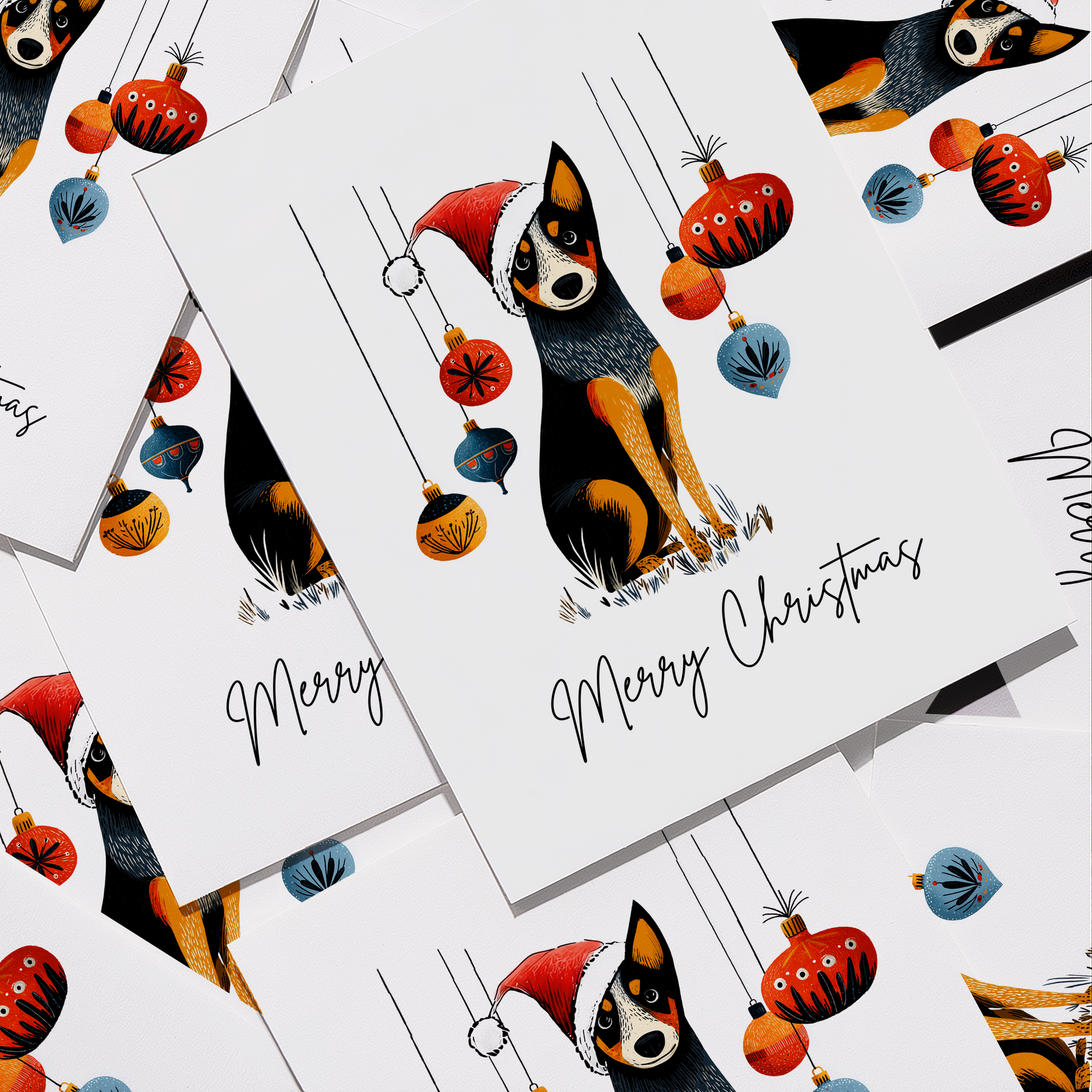 Cattle Dog Christmas stationery pack for dog lovers