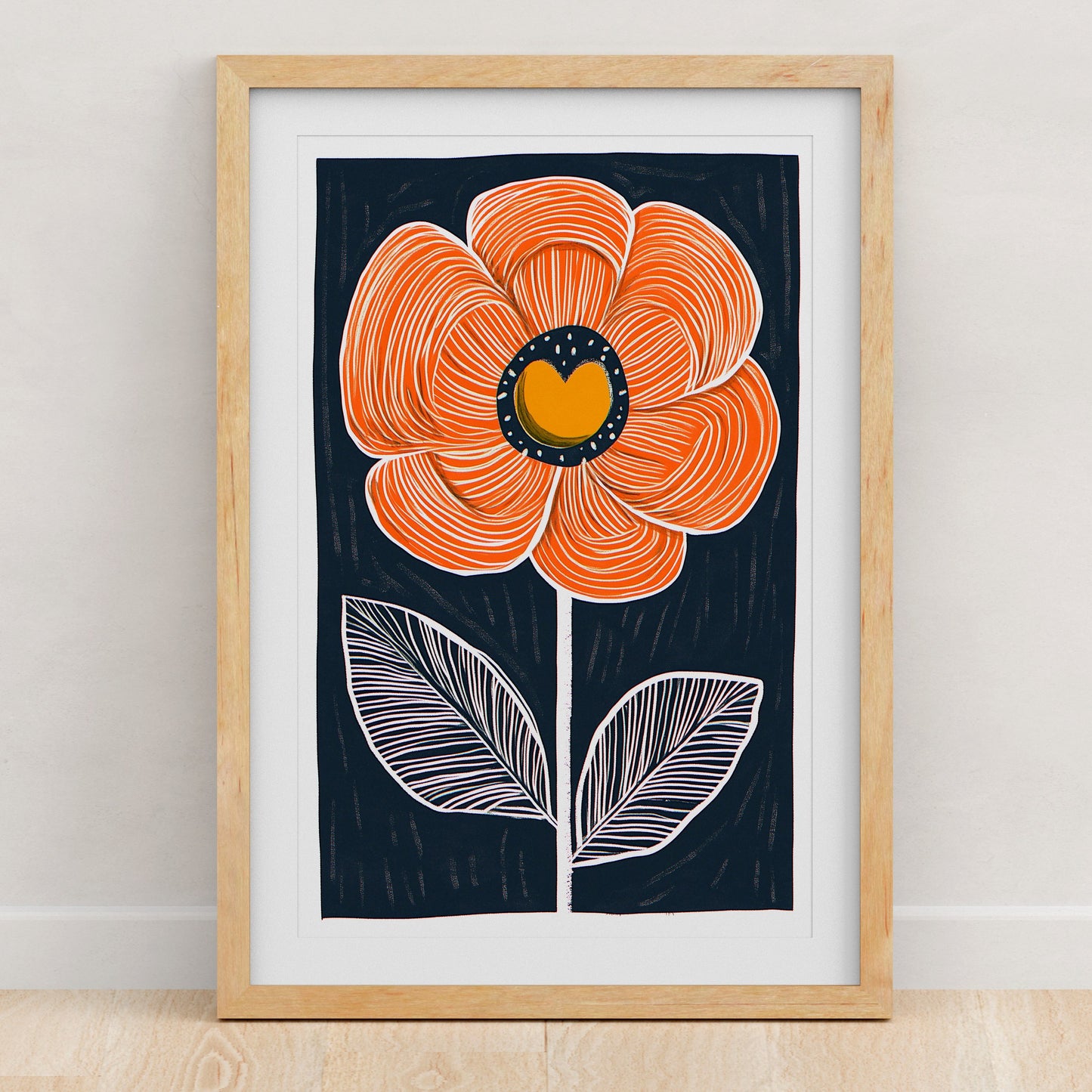 Mid Century Modern Floral Art Print | Wall Decor