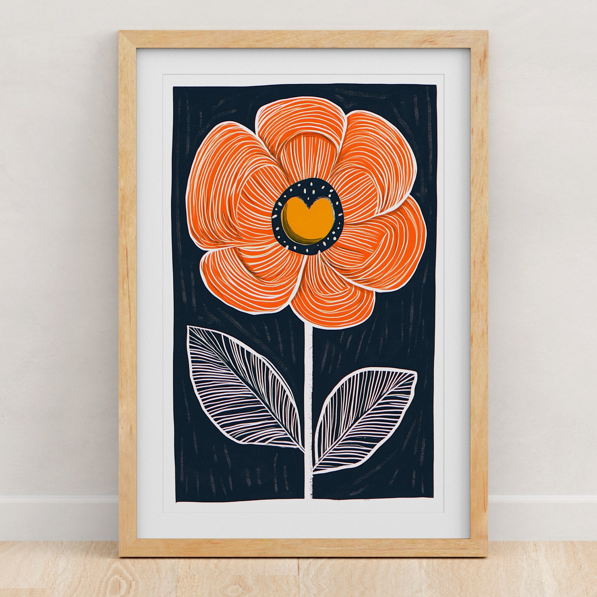 Mid Century Modern Floral Art Print | Wall Decor