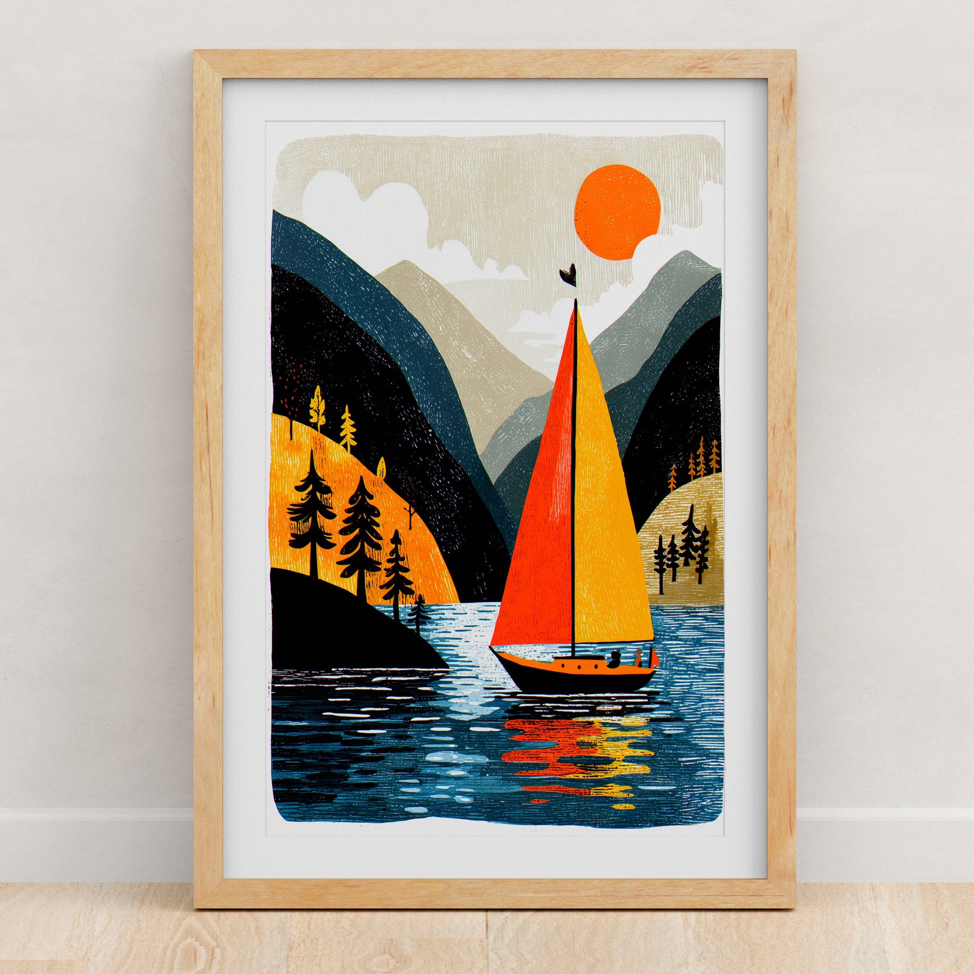 Sailing Art Print | Folk-Art Wall Decor