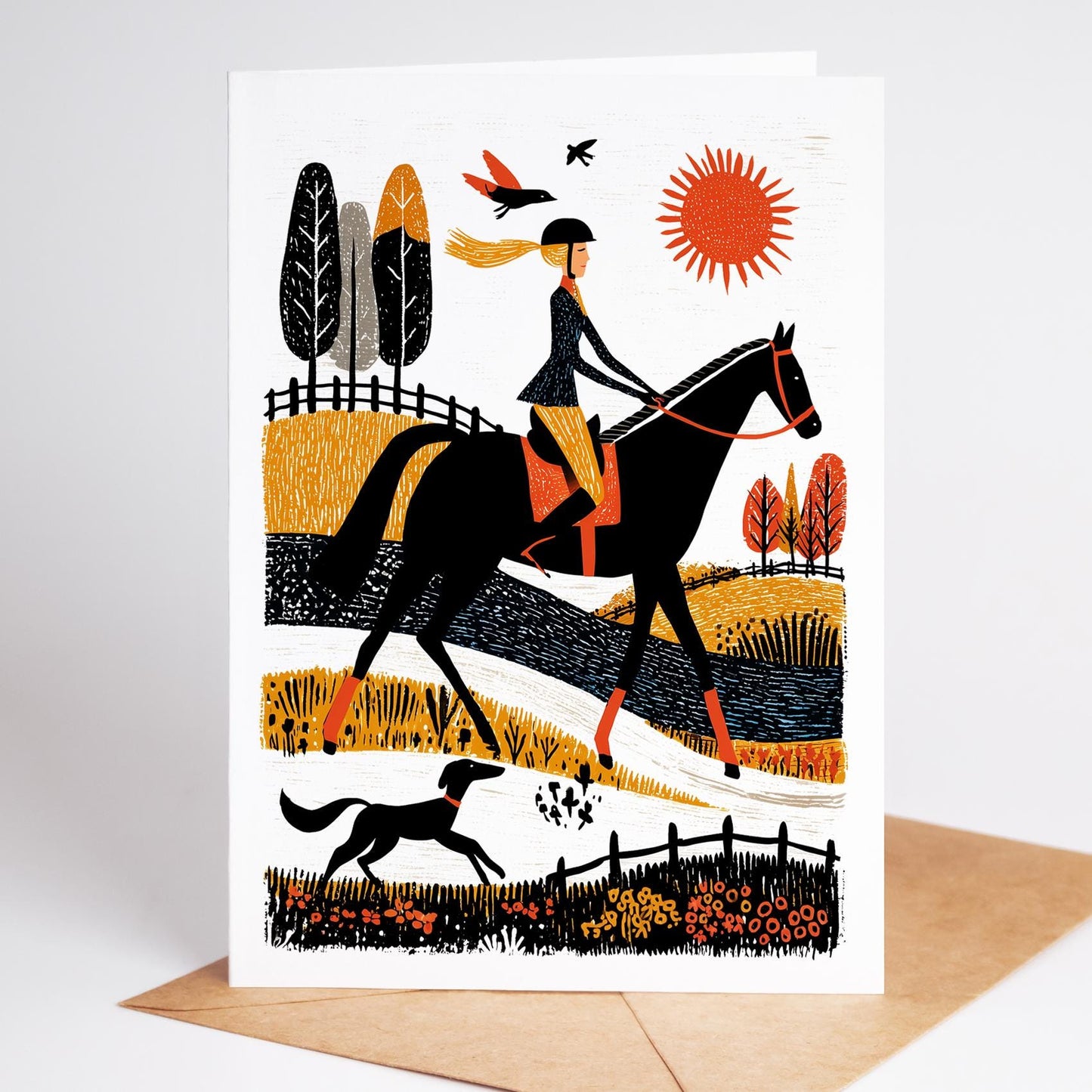 Equestrian Greeting Cards Set of 10 | Horseback Riding Cards | Blank 4.25x5.5 Note Cards | Horse Lover Stationery