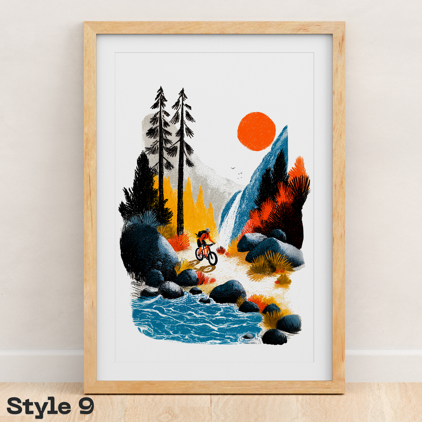 Female Mountain Biker Art Print Collection | Adventure Wall Art