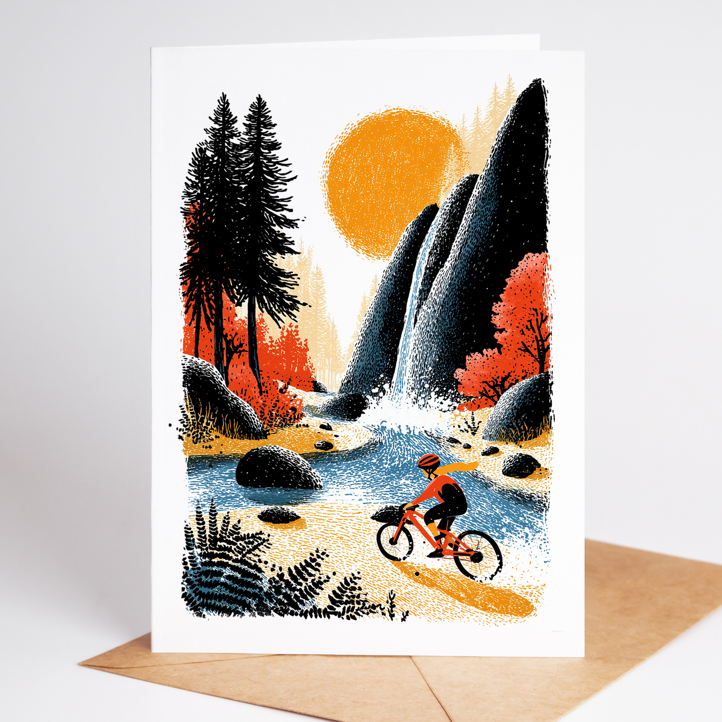 Female Mountain Biking Greeting Cards – Set of 10