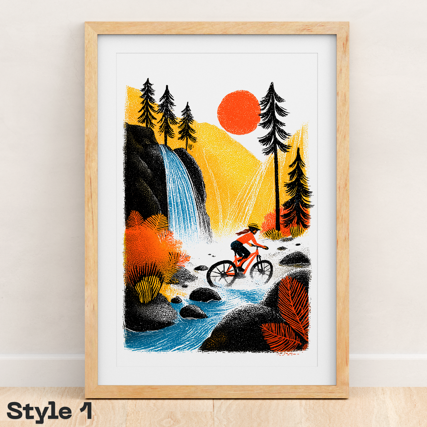 Female Mountain Biker Art Print Collection | Adventure Wall Art