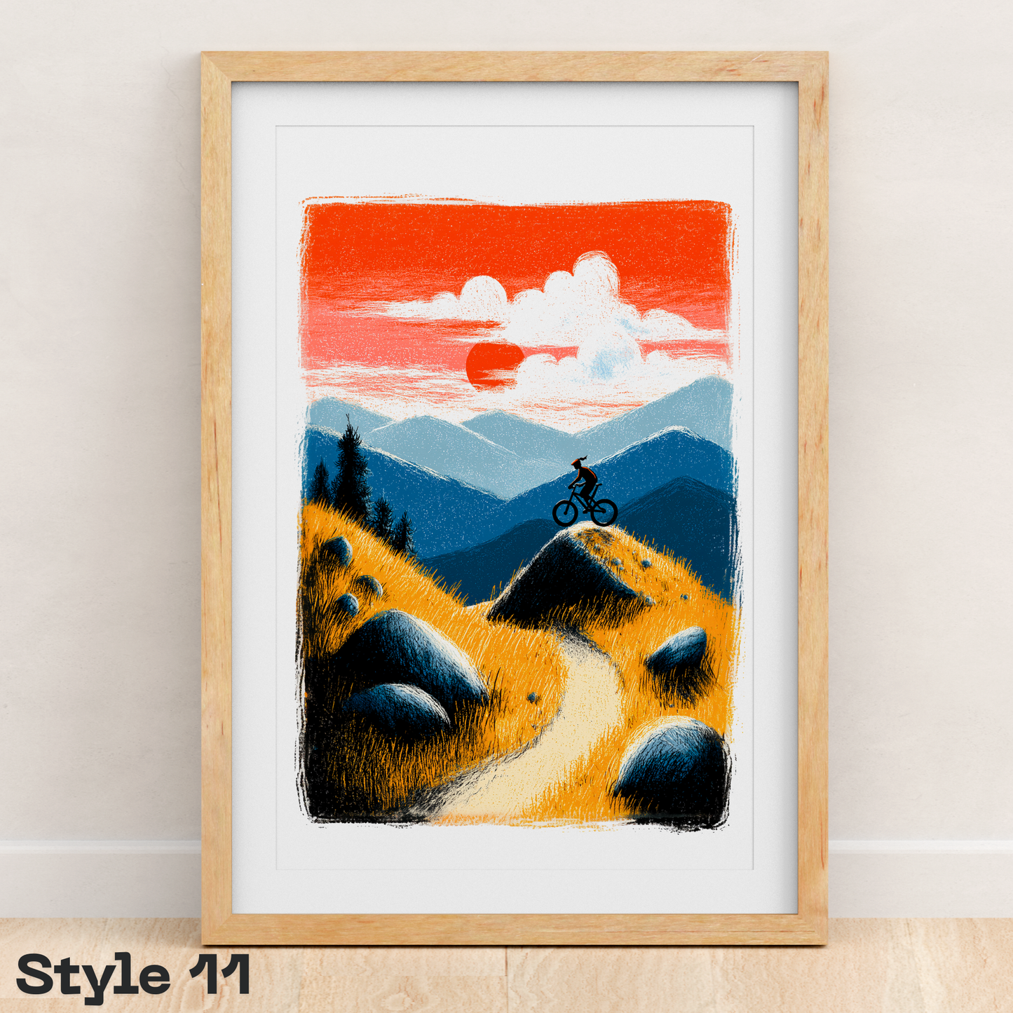 Female Mountain Biker Art Print Collection | Adventure Wall Art