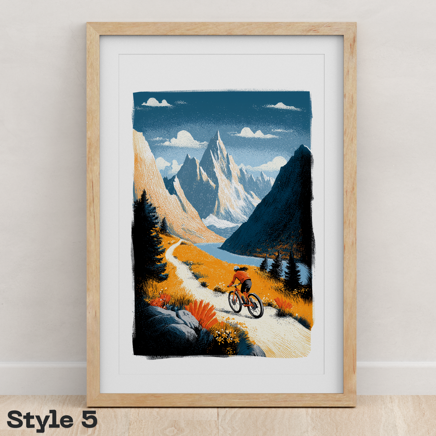 Female Mountain Biker Art Print Collection | Adventure Wall Art