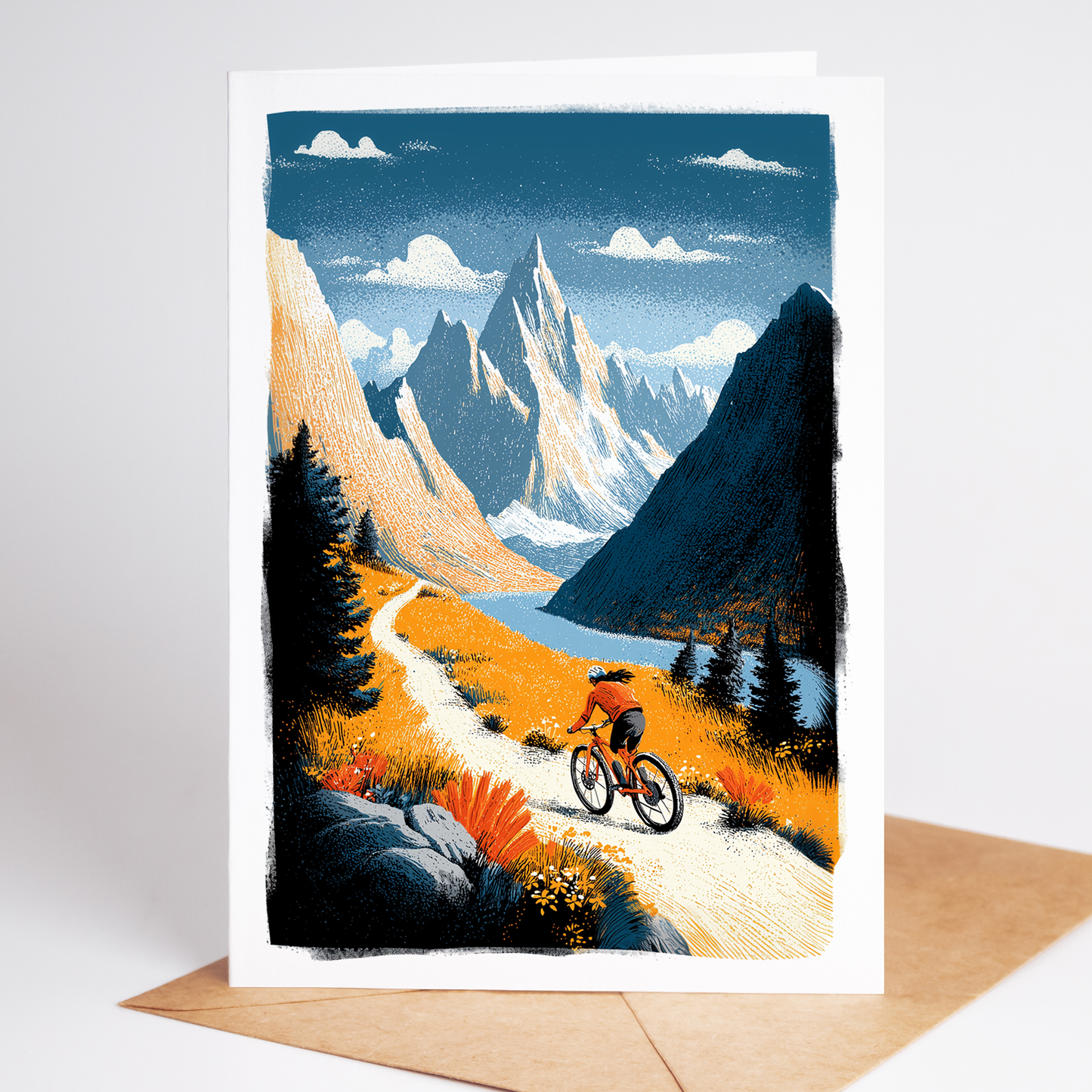 Female Mountain Biking Greeting Cards – Set of 10