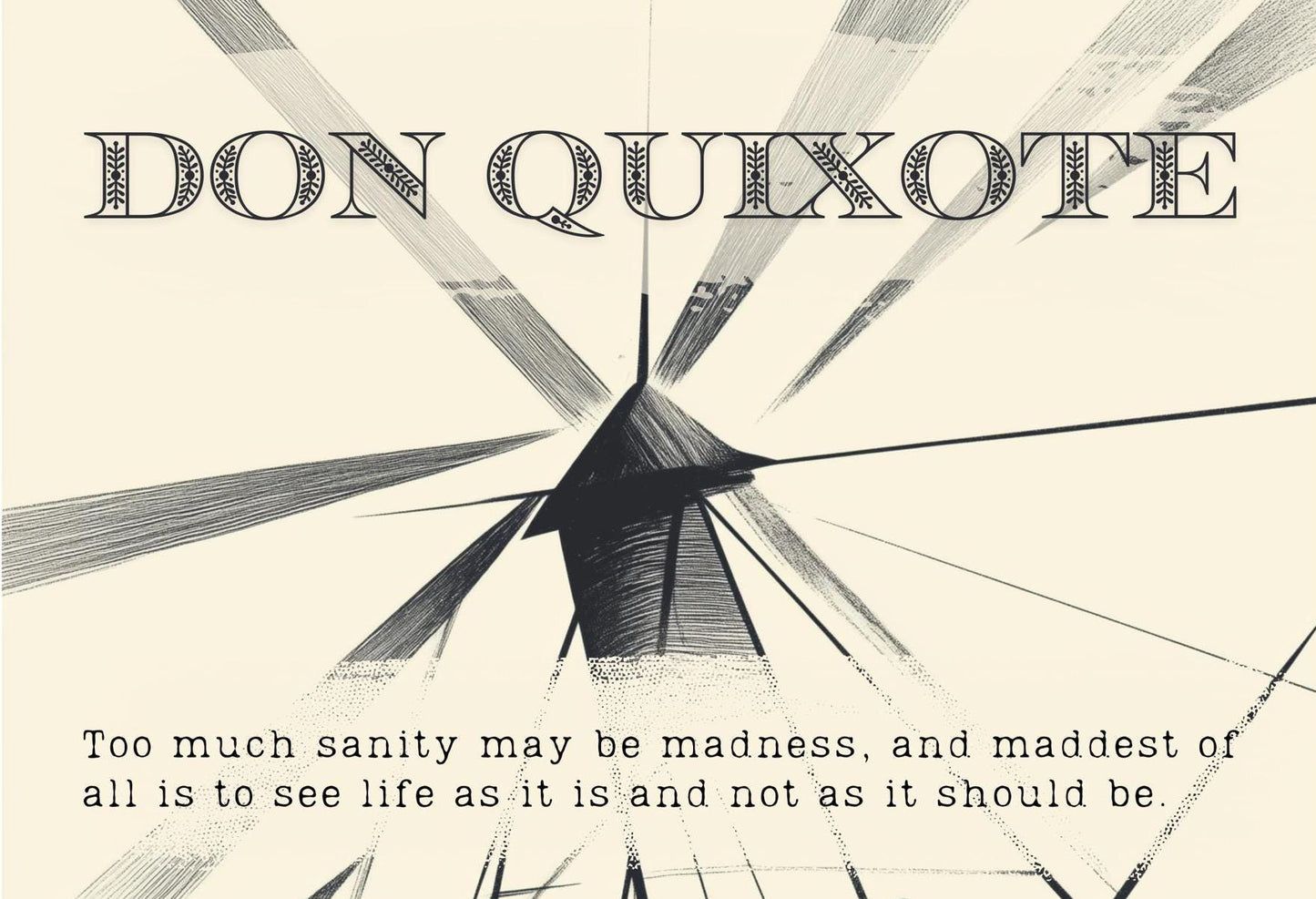 Don Quixote 11x17 folk-art art print, blank inside