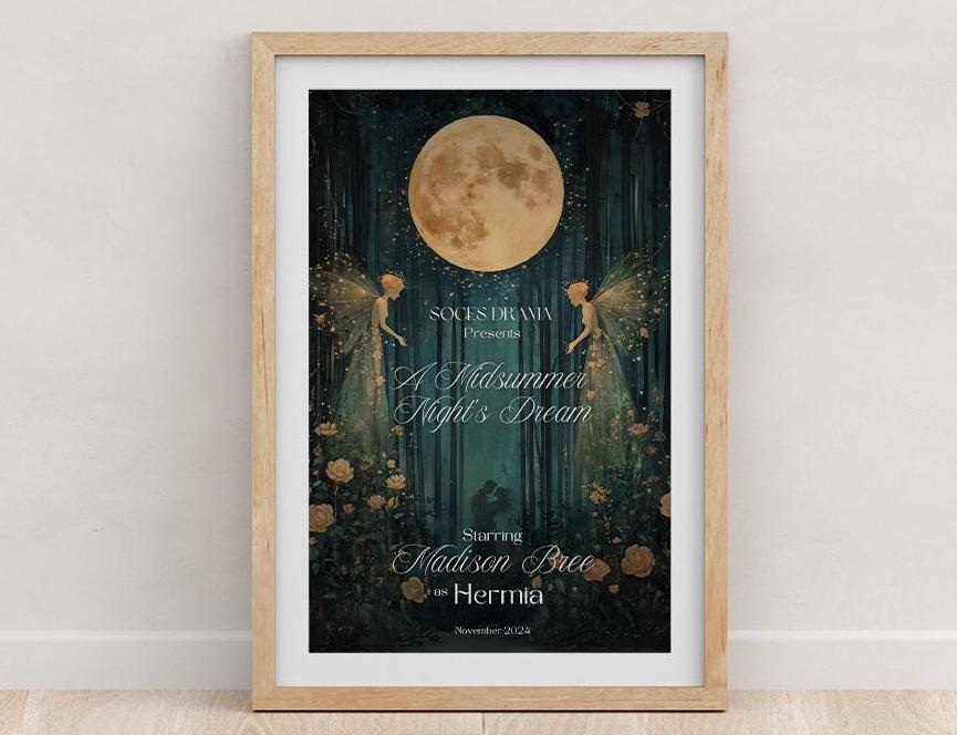 Theater folk-art art print, blank inside