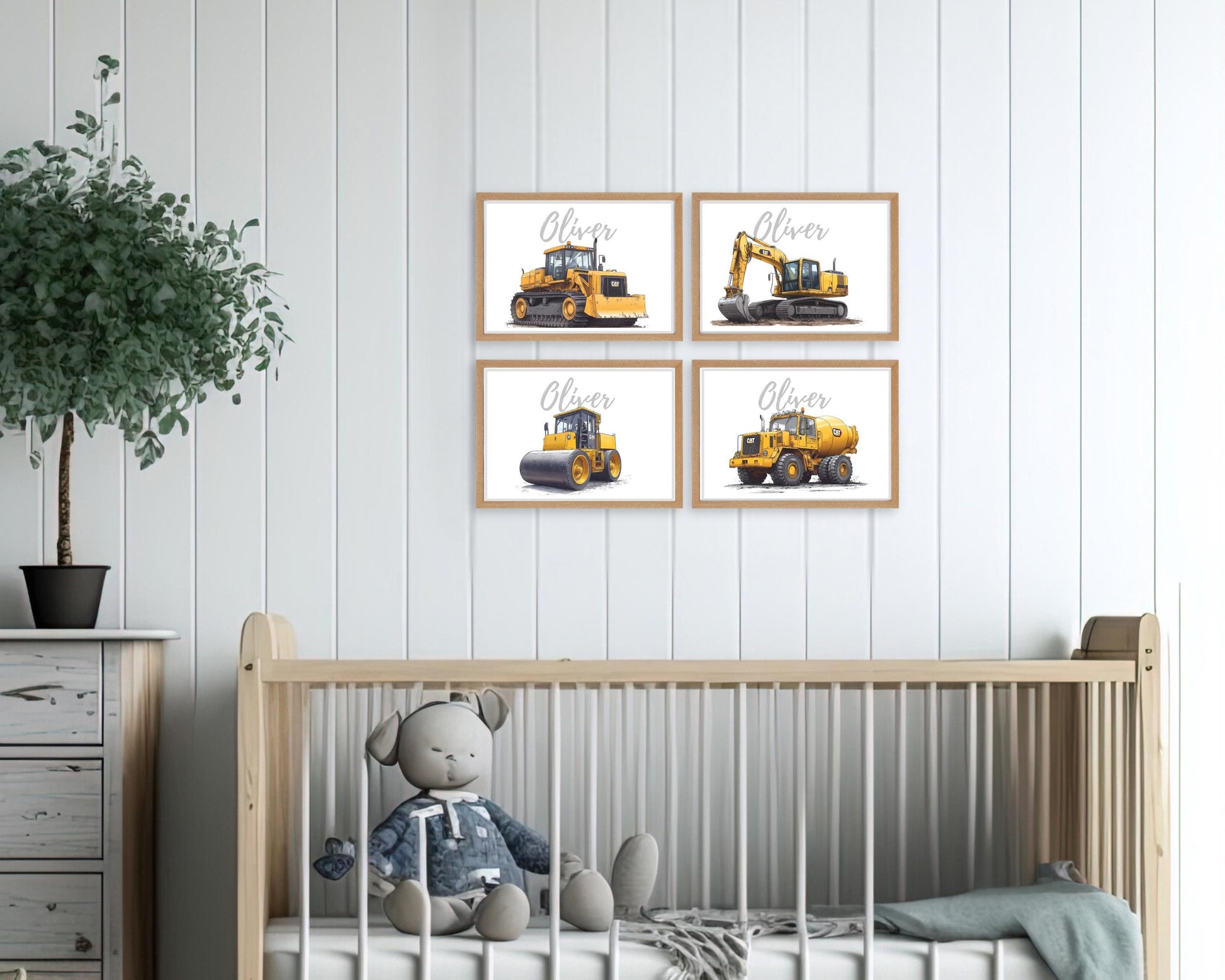 Road Roller folk-art art print, blank inside