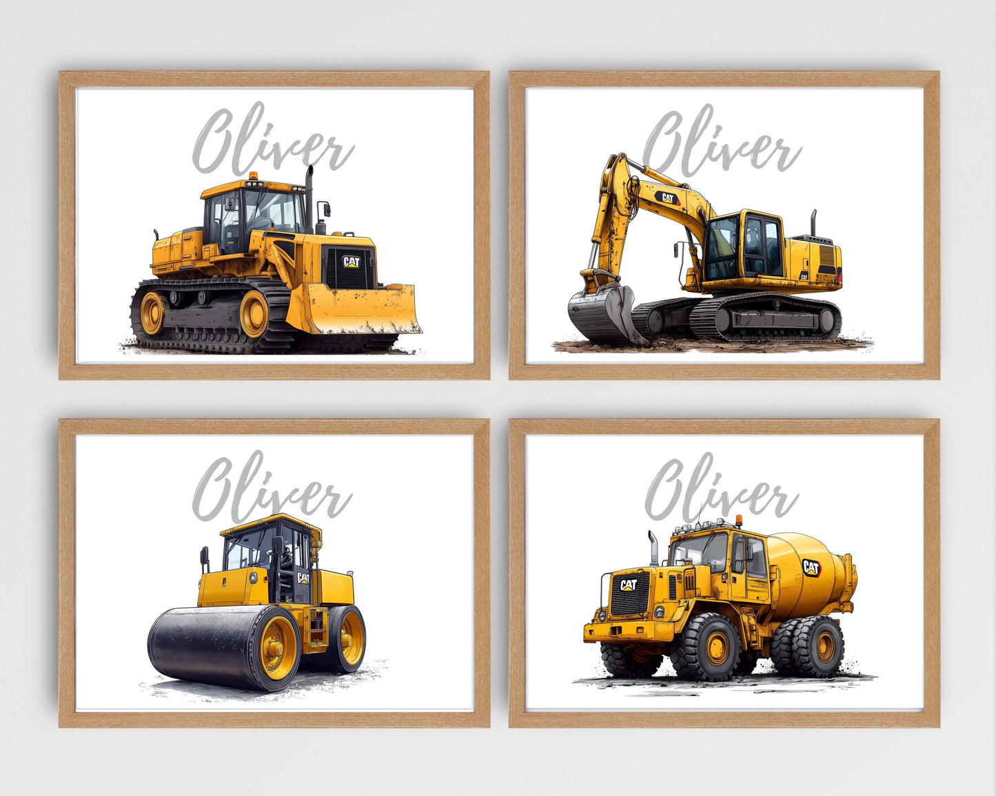 Road Roller folk-art art print, blank inside