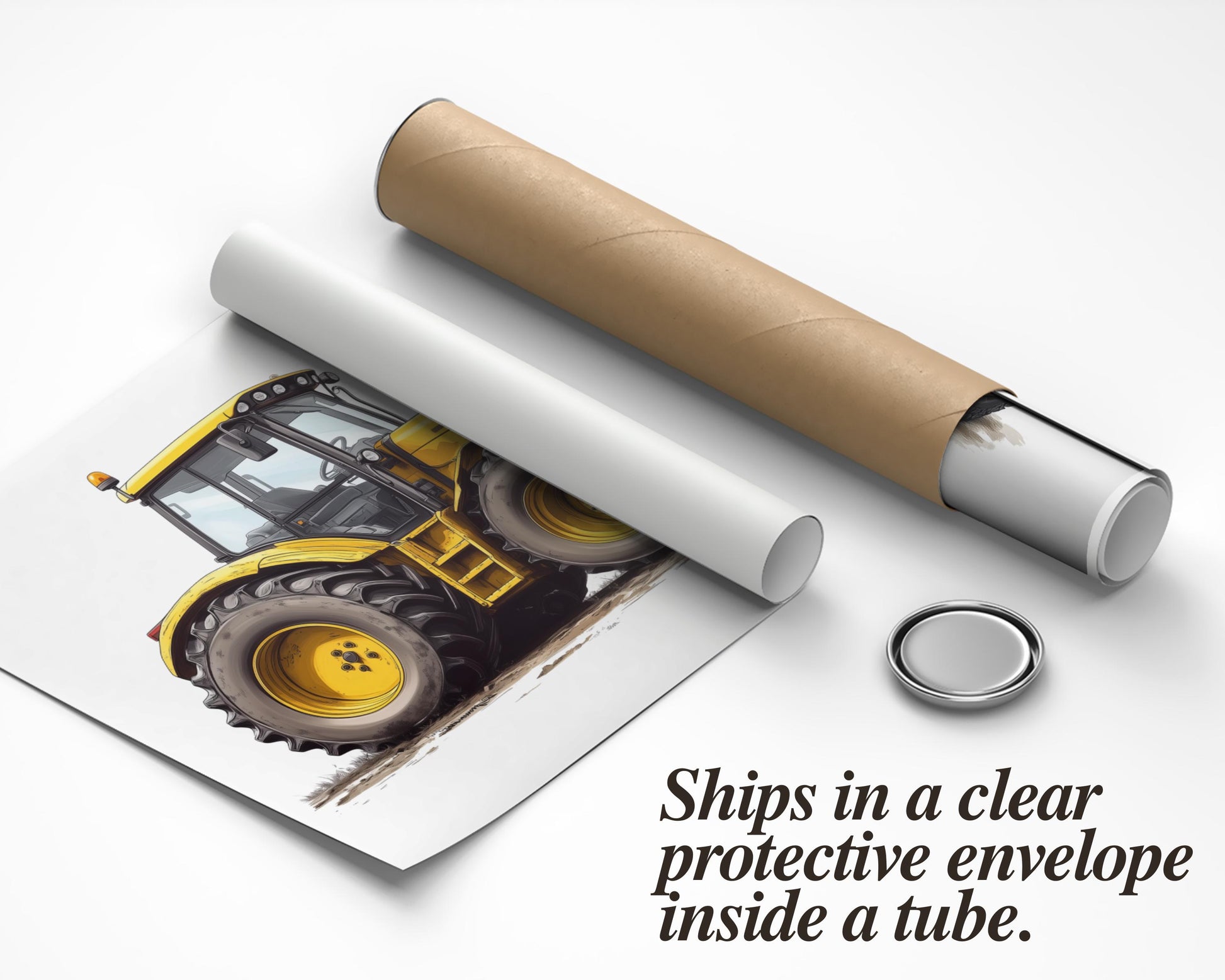 Road Roller folk-art art print, blank inside