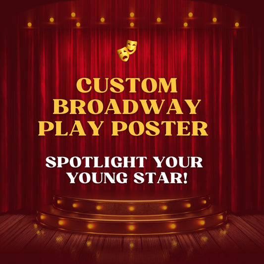 Broadway Play folk-art art print, blank inside
