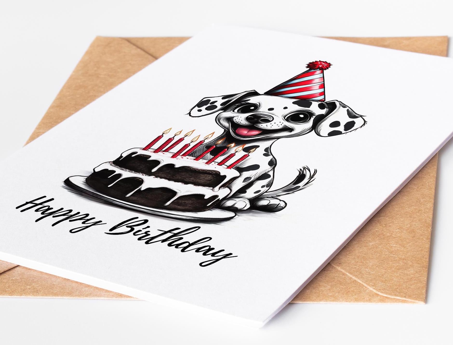 Dalmatian folk-art greeting card, blank inside