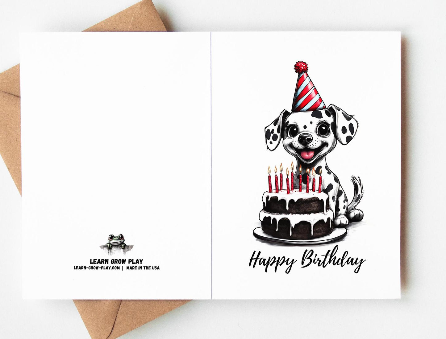 Dalmatian folk-art greeting card, blank inside