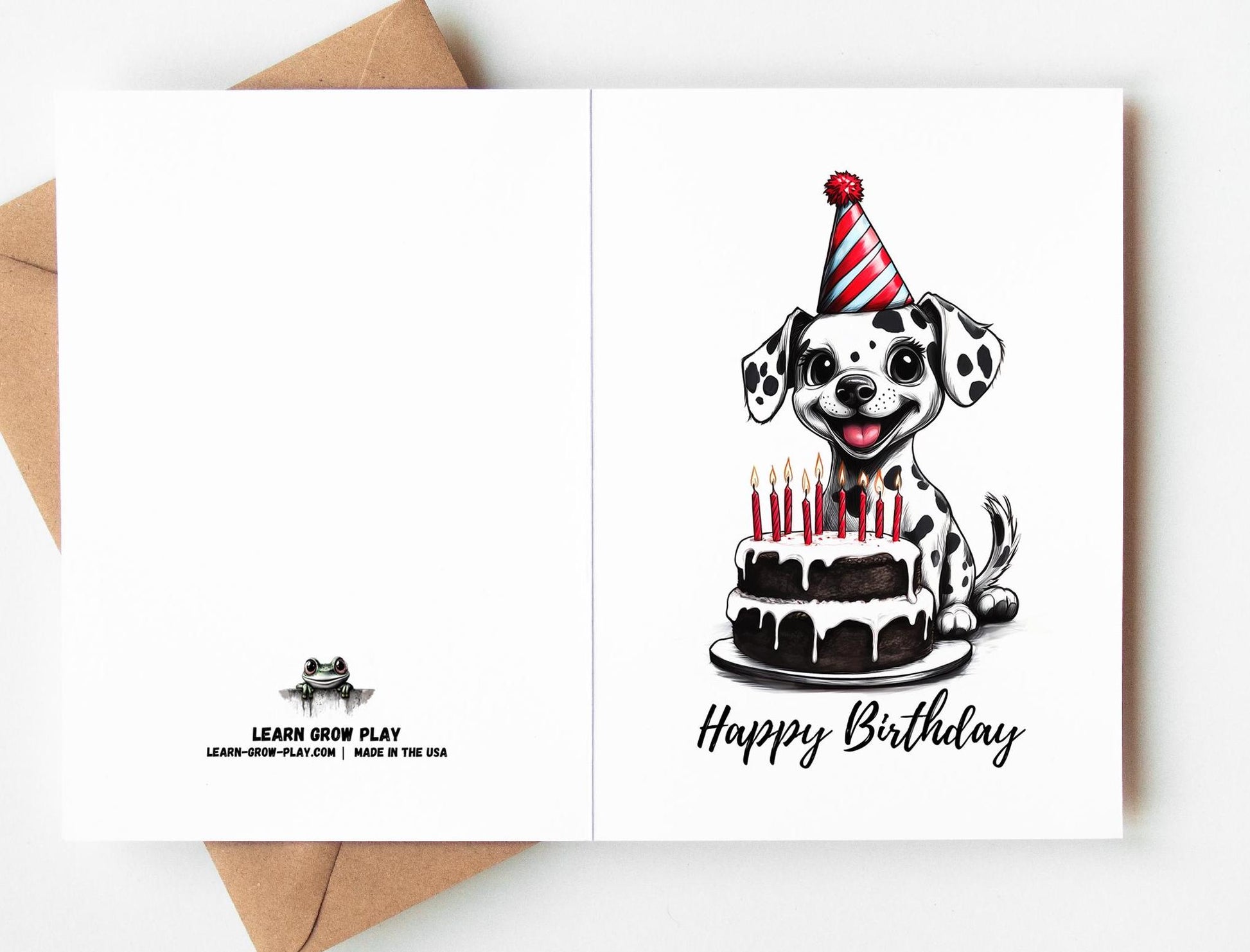 Dalmatian folk-art greeting card, blank inside