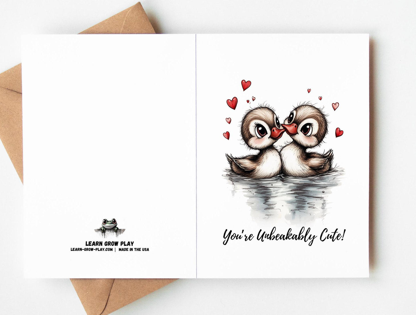 Duck folk-art greeting card, blank inside