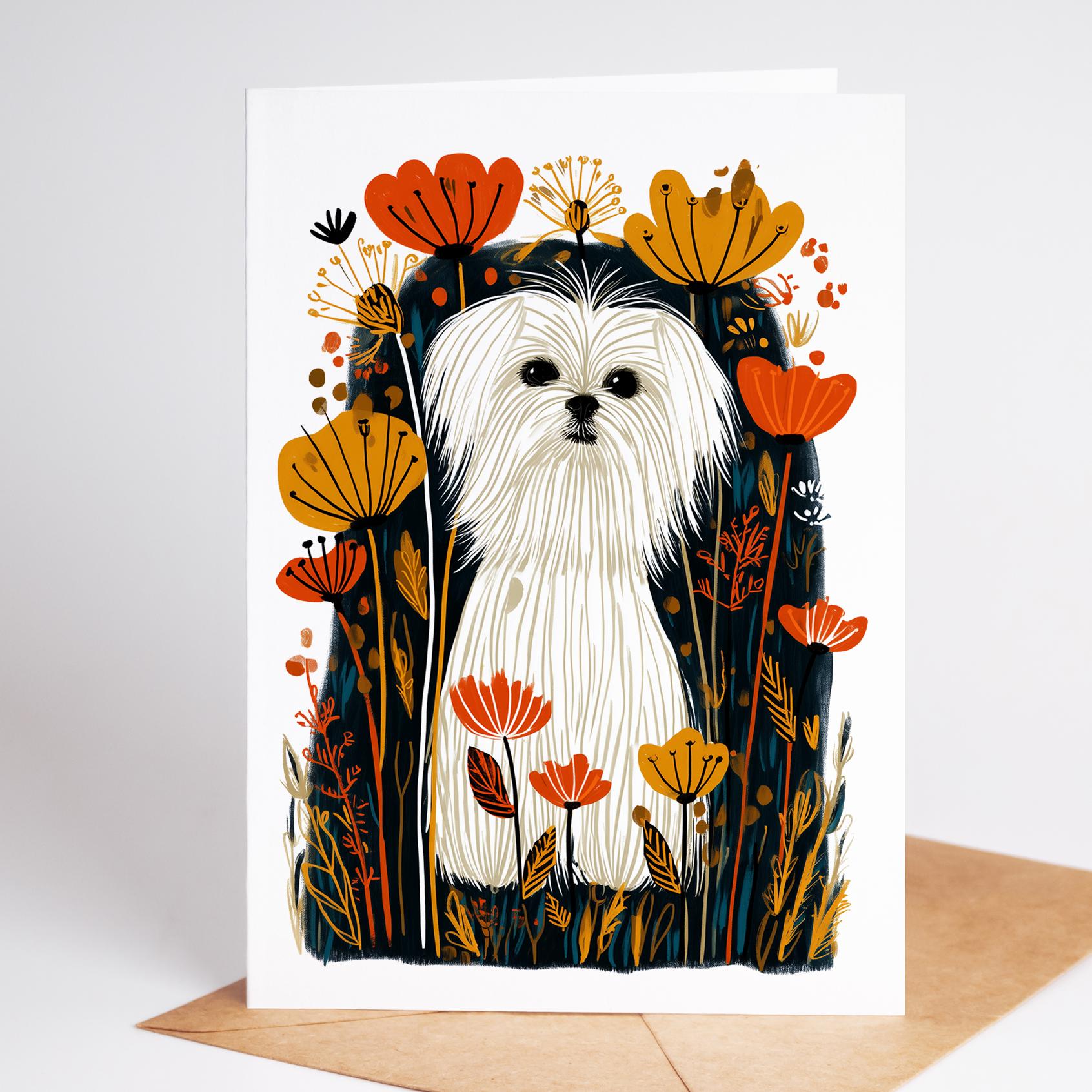 Maltese folk-art greeting card, blank inside